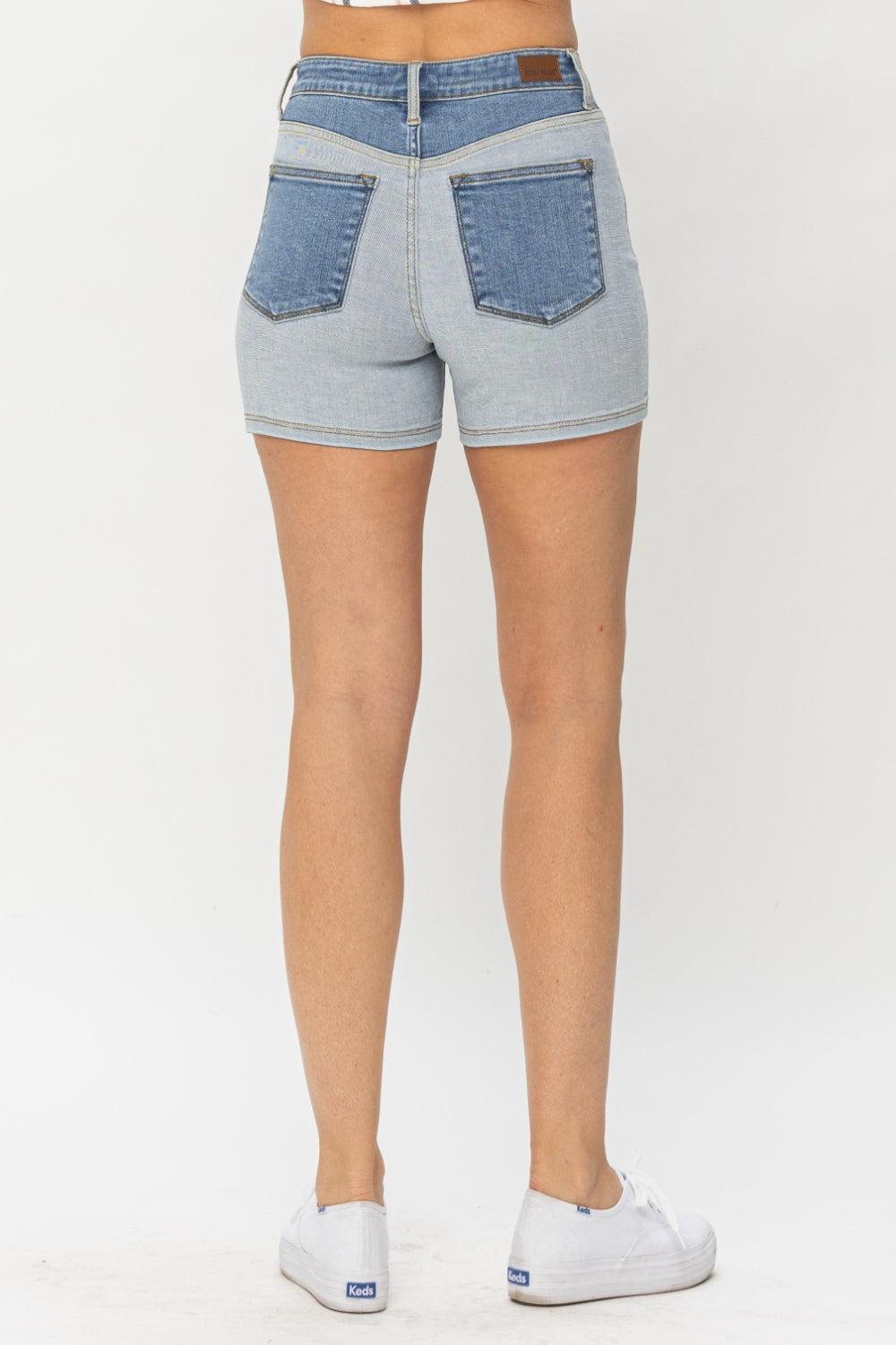 Judy Blue Full Size Color Block Denim Shorts - Scarlett's Riverside Boutique