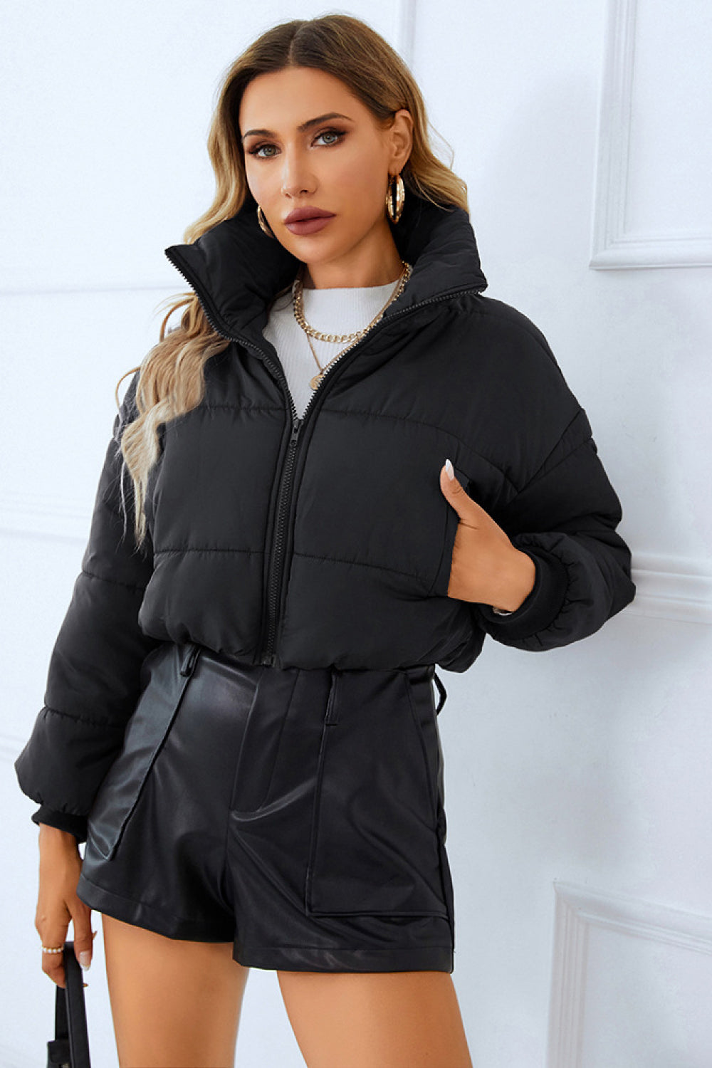 Zip-Up Winter Coat with Pockets - Scarlett's Riverside Boutique