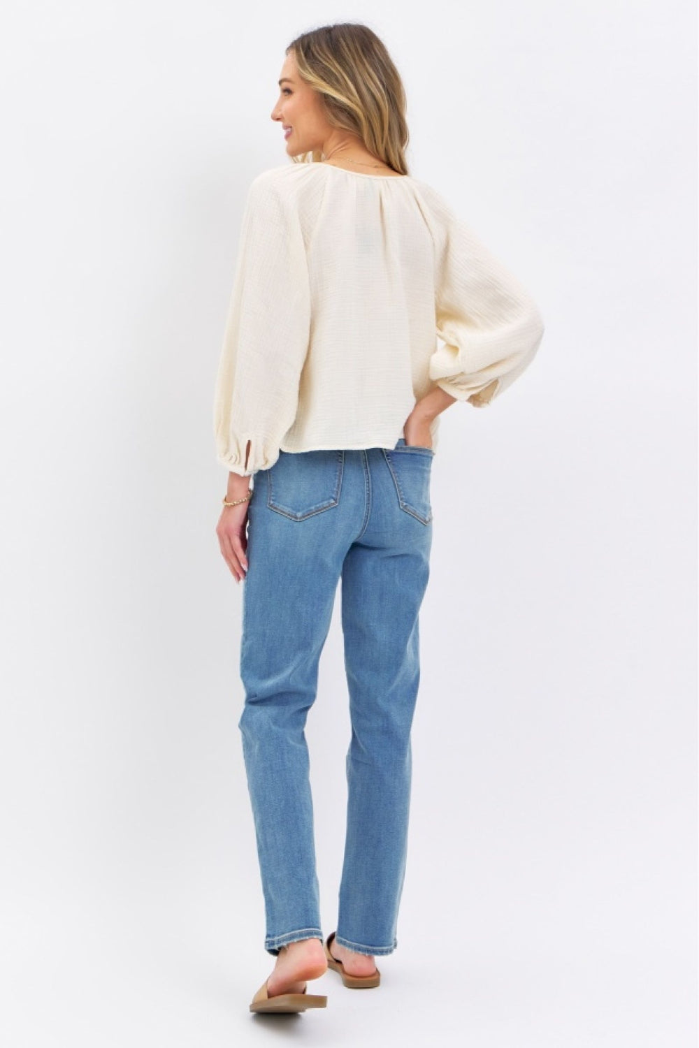 Judy Blue Full Size High Waist Straight Jeans. 29" inseam - Scarlett's Riverside Boutique