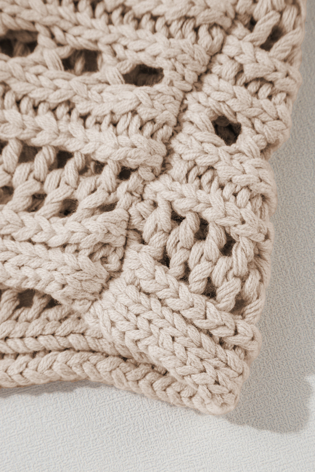 Smoke Gray Hollow-out Cable Knit Cropped Sweater - Scarlett's Riverside Boutique