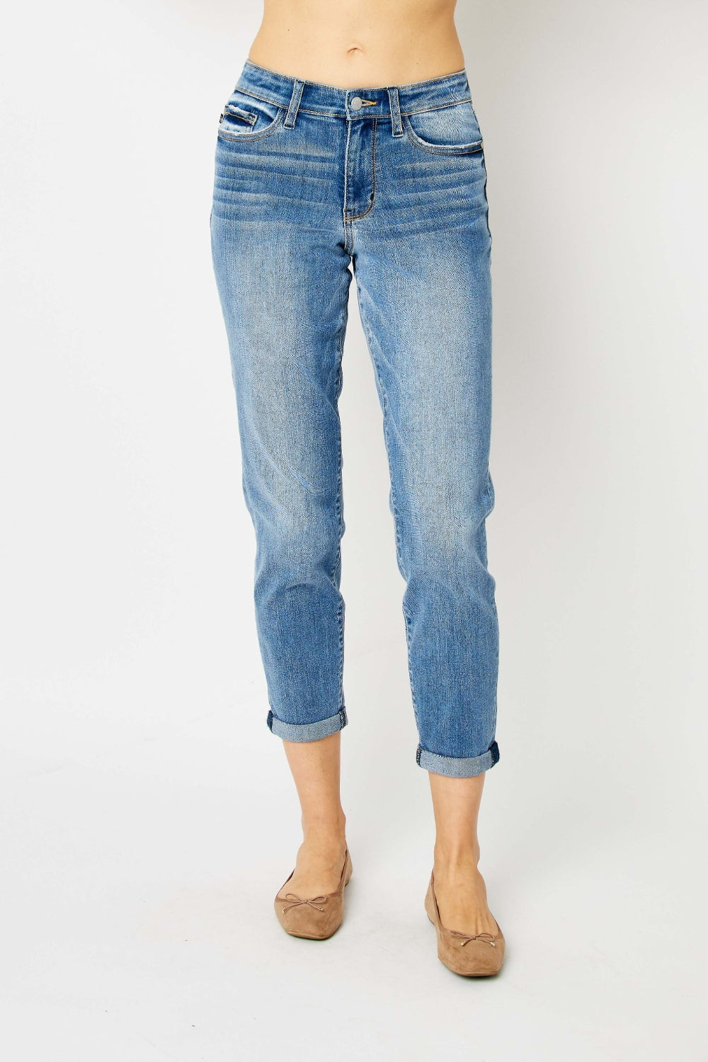 Judy Blue Full Size Cuffed Hem Slim Jeans - Scarlett's Riverside Boutique