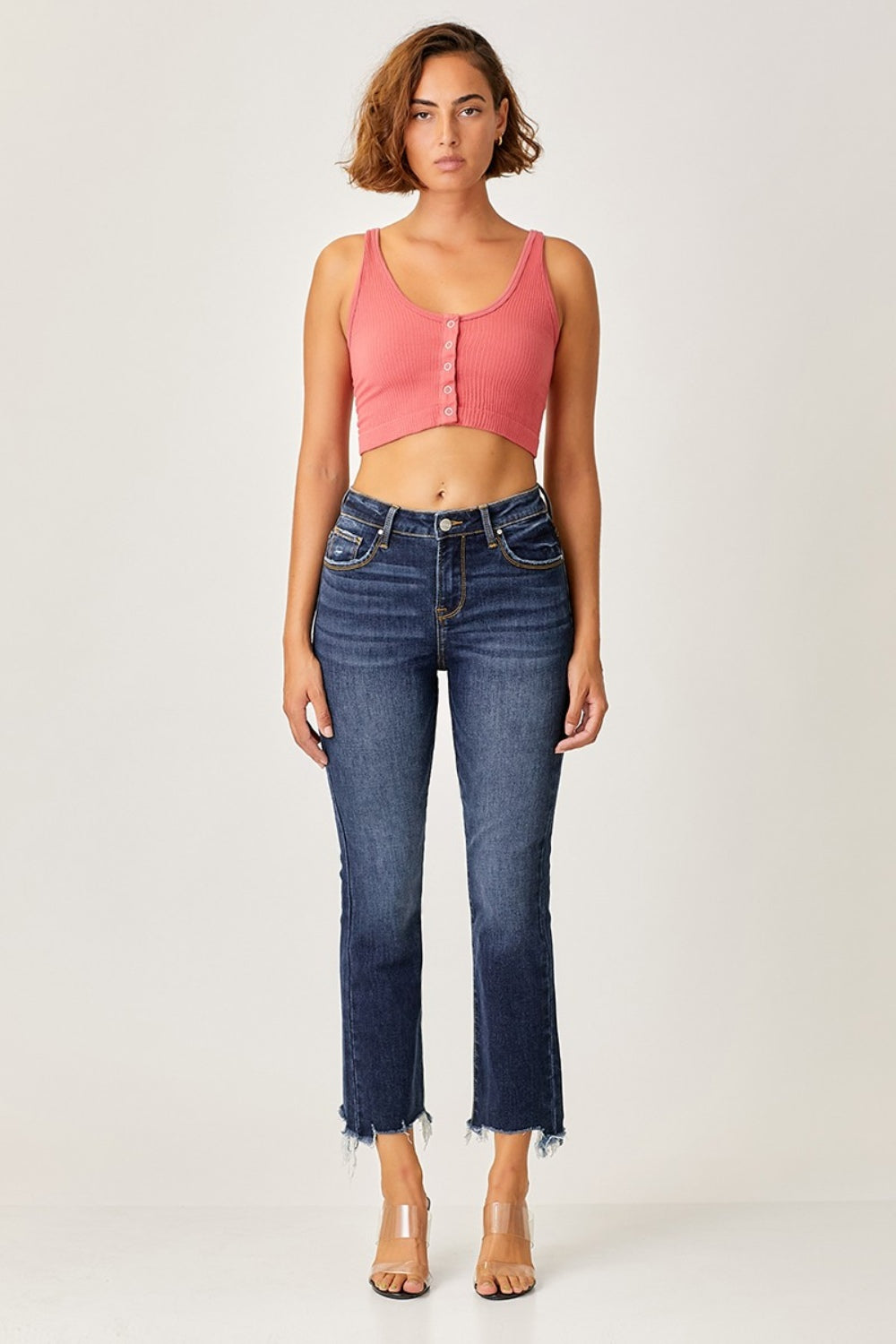 Risen Full Size Frayed Hem Cropped Straight Jeans - Scarlett's Riverside Boutique