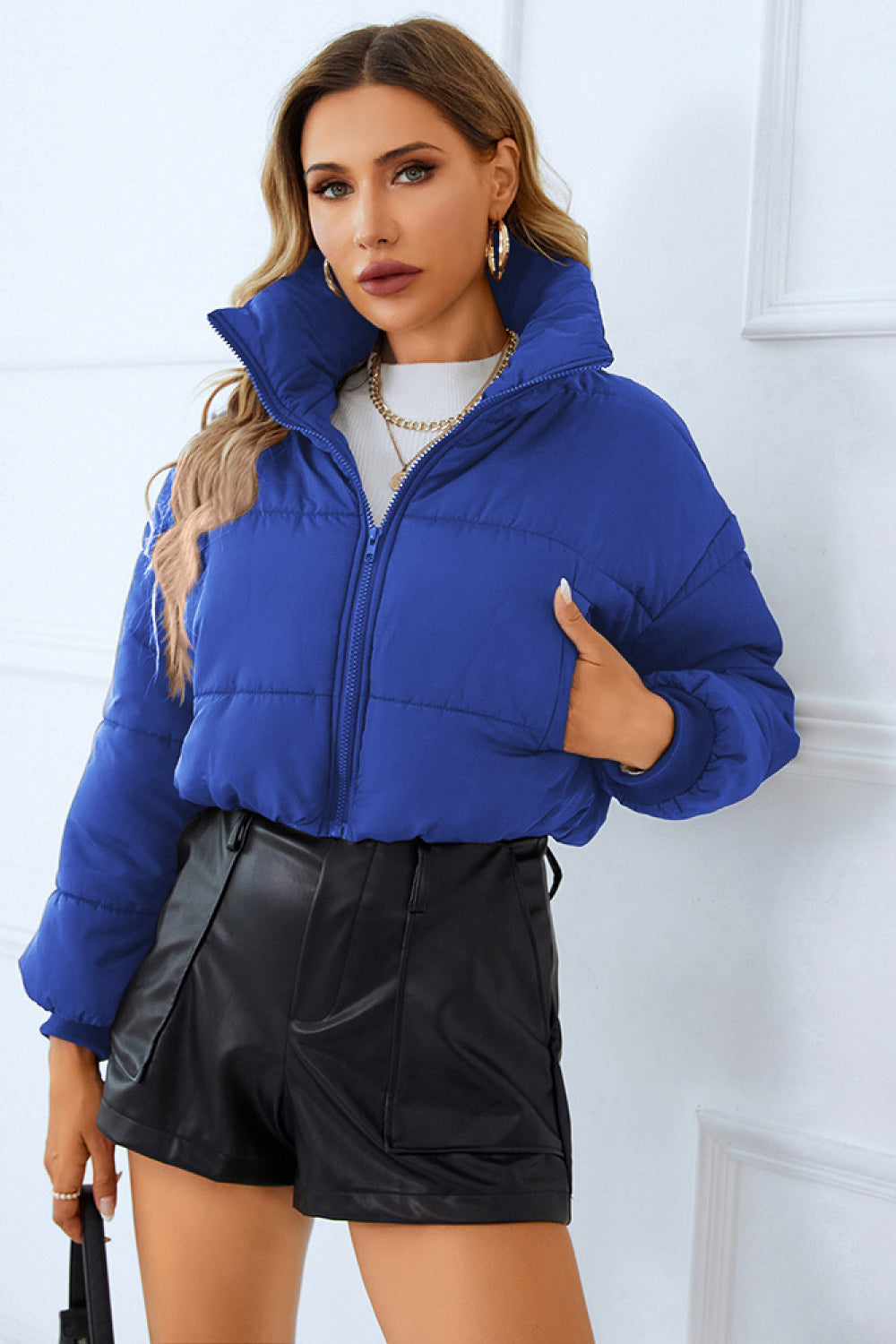 Zip-Up Winter Coat with Pockets - Scarlett's Riverside Boutique