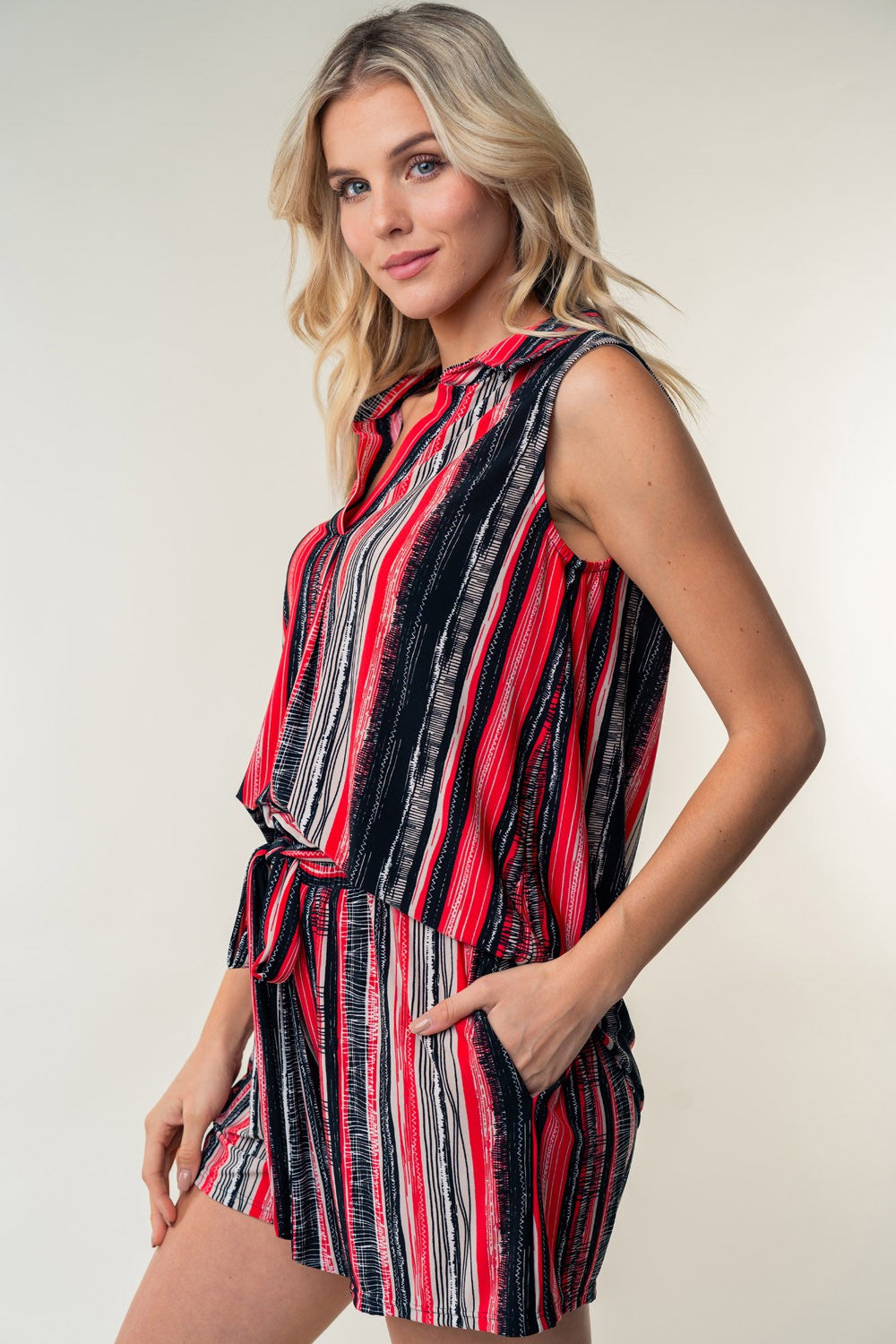 White Birch Full Size High Waisted Striped Shorts - Scarlett's Riverside Boutique