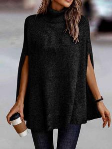 Turtleneck Dolman Sleeve Poncho cute sweaters