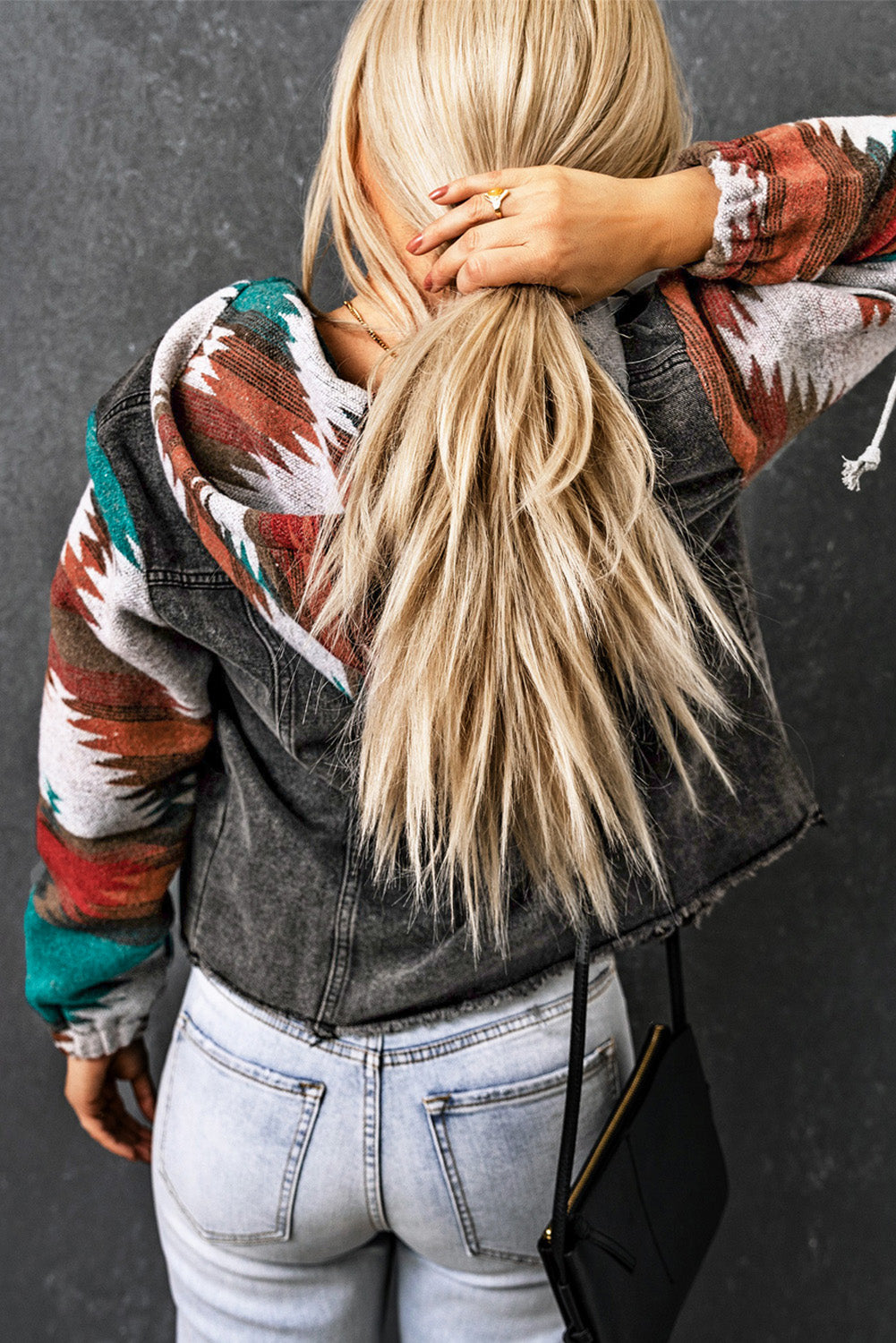 Drawstring Hooded Pocketed Denim Jacket - Scarlett's Riverside Boutique