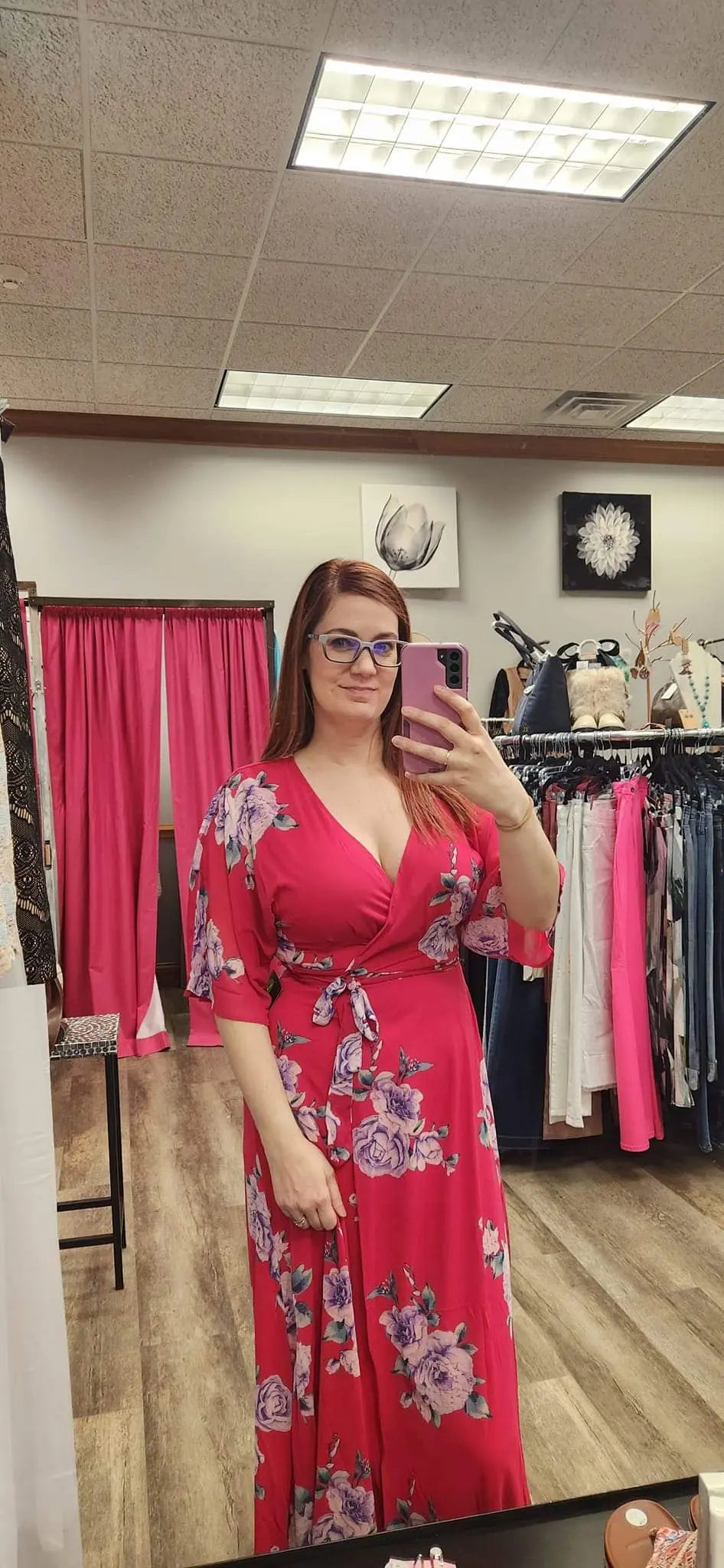 Pink floral maxi dress - Scarlett's Riverside Boutique