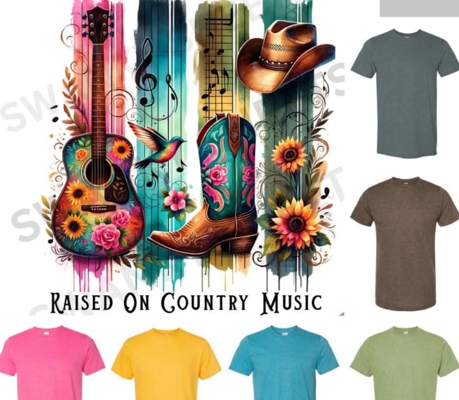 Raised on country music tee
