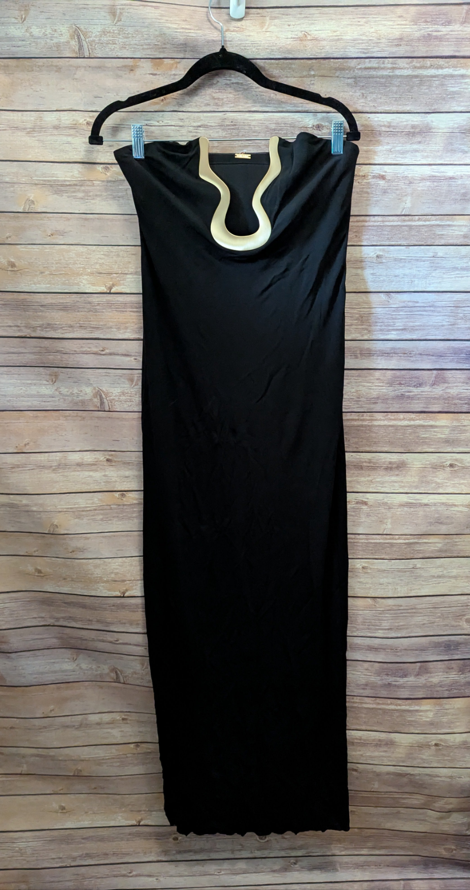 NWTs, Abril Black and Gold Strapless Dress From Bloomingdales Sz 4. #97
