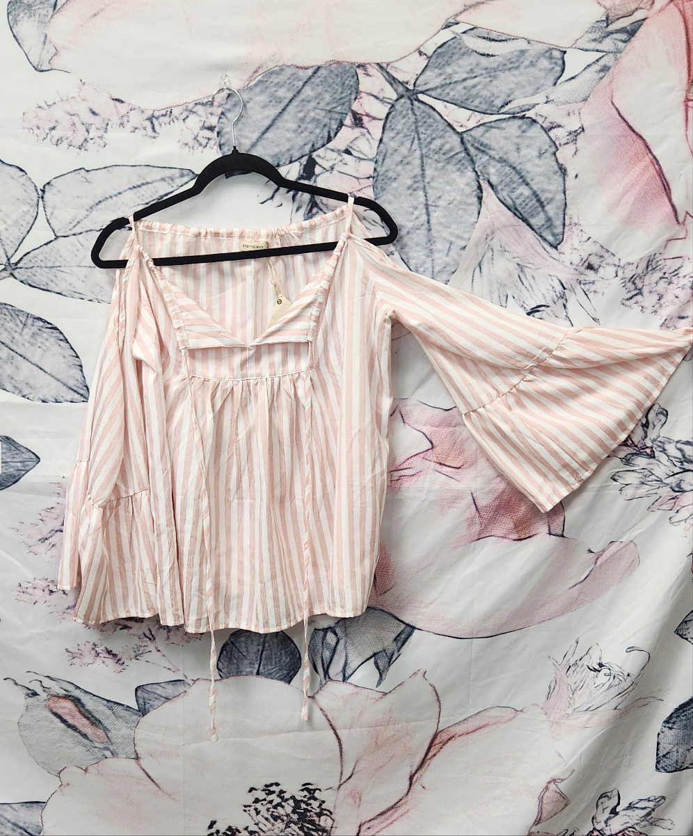 Rose Striped Blouse - Scarlett's Riverside Boutique