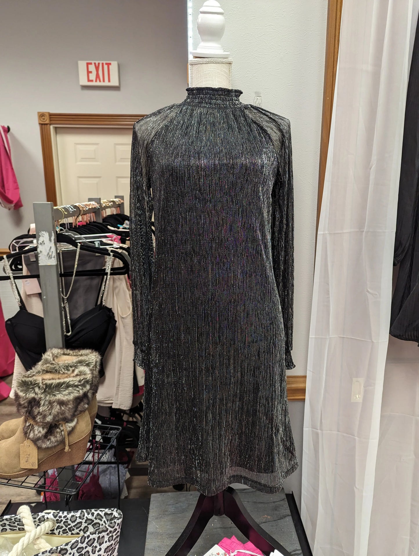 Black/Silver shimmer dress - Scarlett's Riverside Boutique