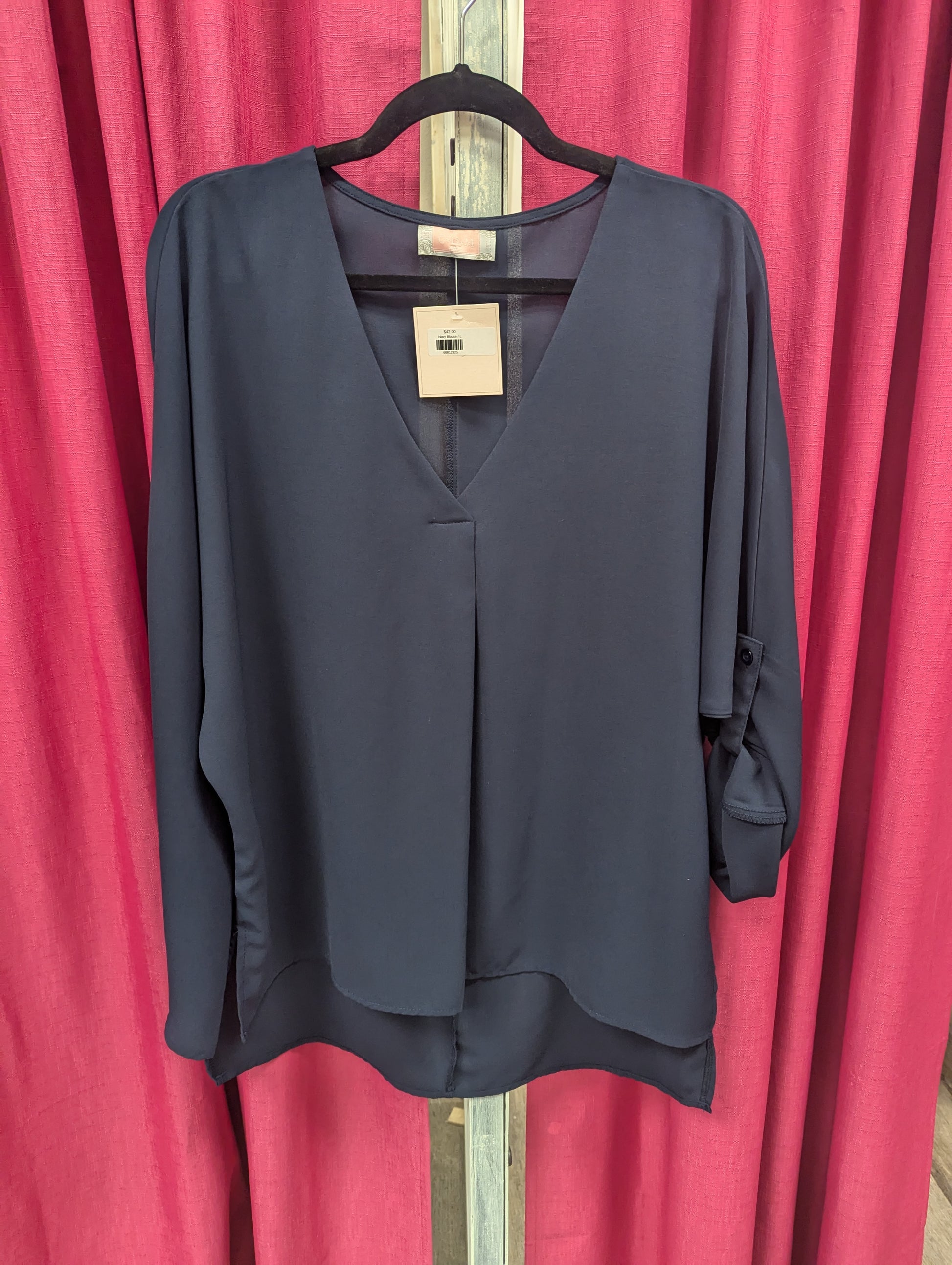 Navy Blouse - Scarlett's Riverside Boutique