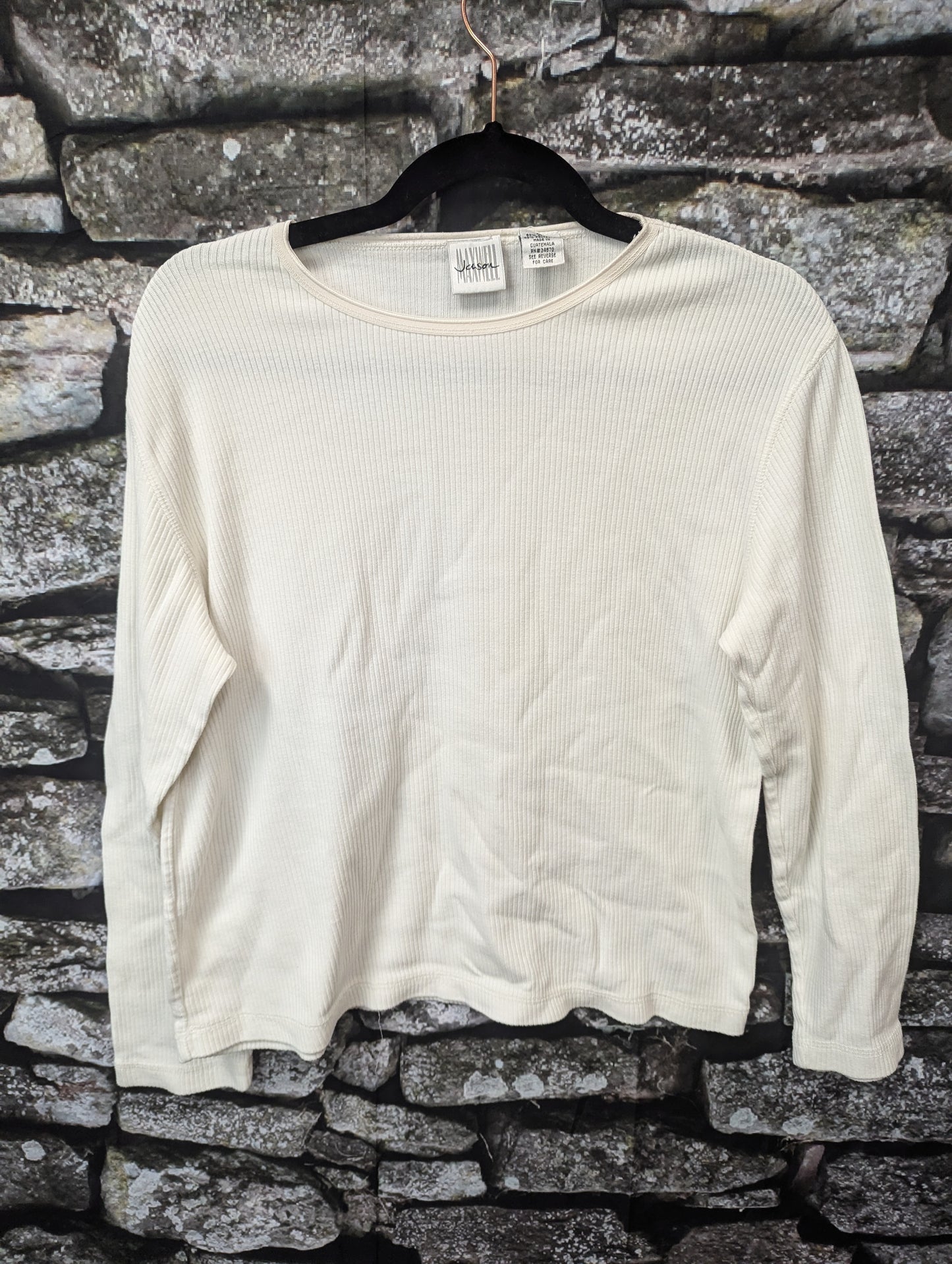 Jansen white long sleeve top. Size M. RS 22 - Scarlett's Riverside Boutique