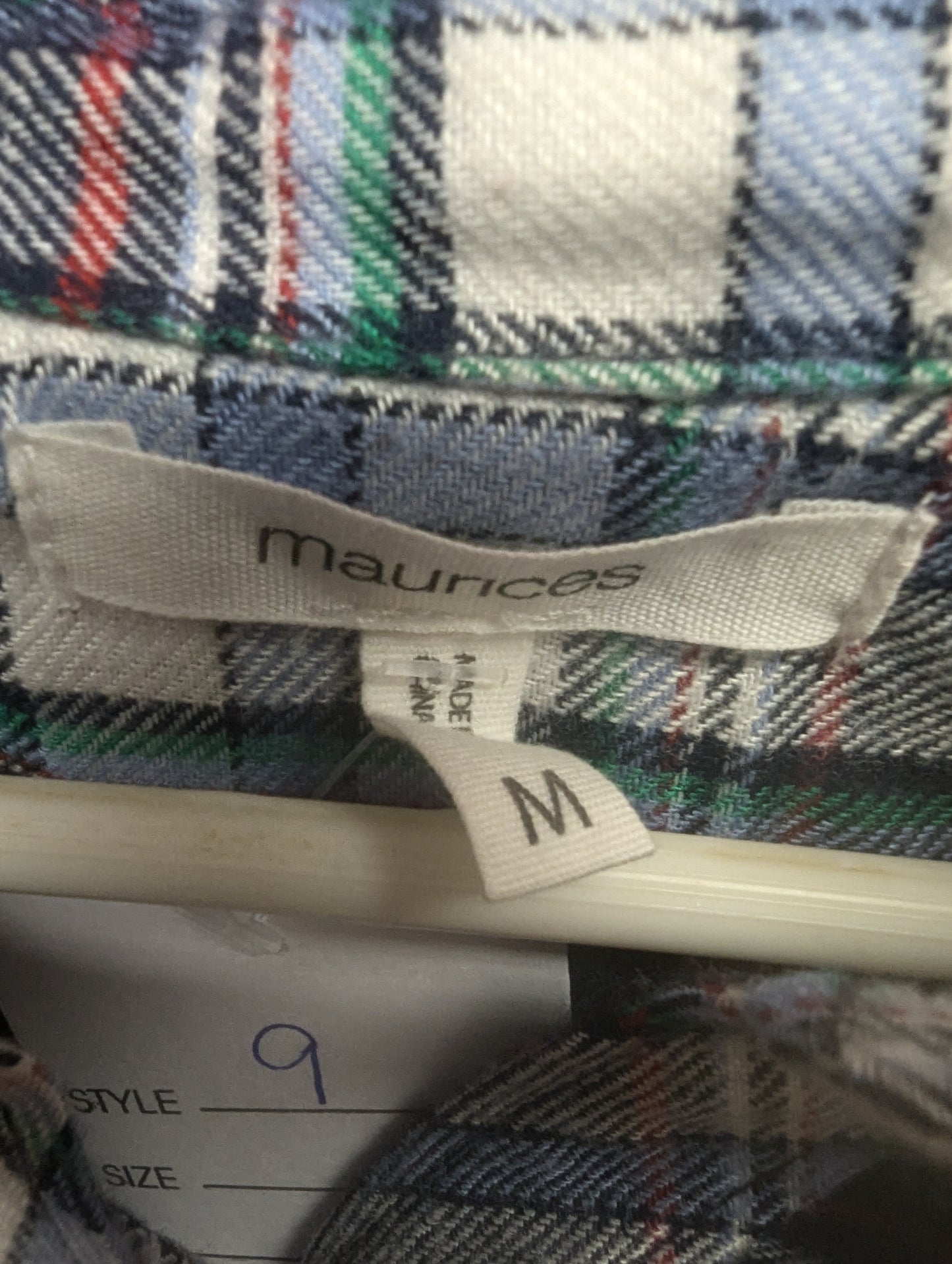 Maurices Plaid Casual button up top. Size M RS 9. - Scarlett's Riverside Boutique