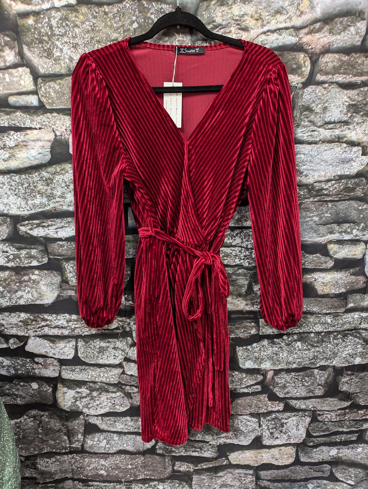 Velvet red cocktail dress. Size M - Scarlett's Riverside Boutique