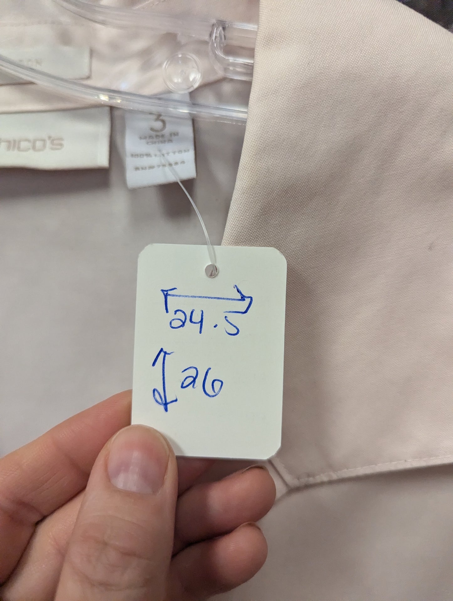 Chicos blush colored button down. Size XL. RS 83 - Scarlett's Riverside Boutique