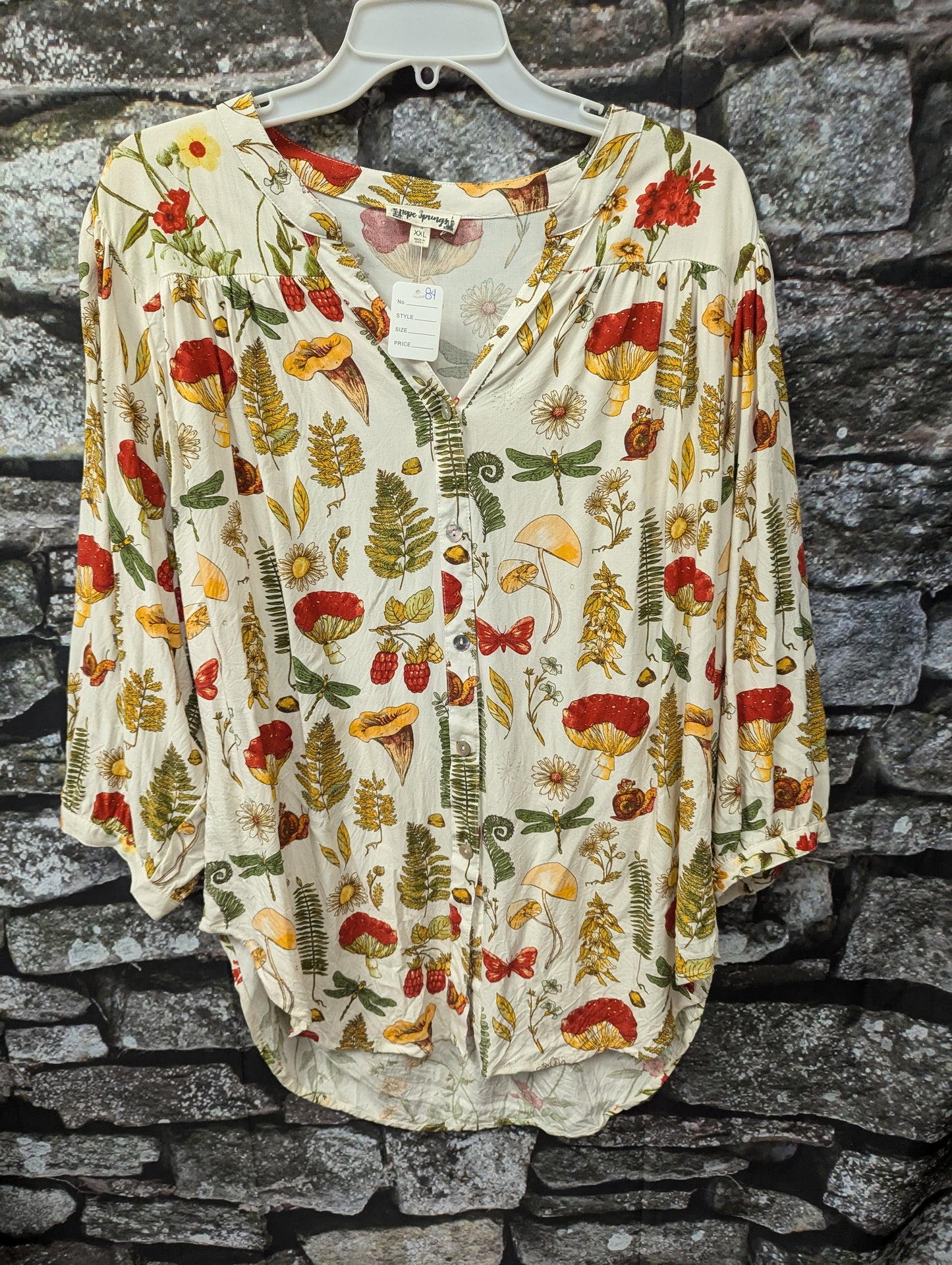 Garden print top, 2xl. RS 83 - Scarlett's Riverside Boutique