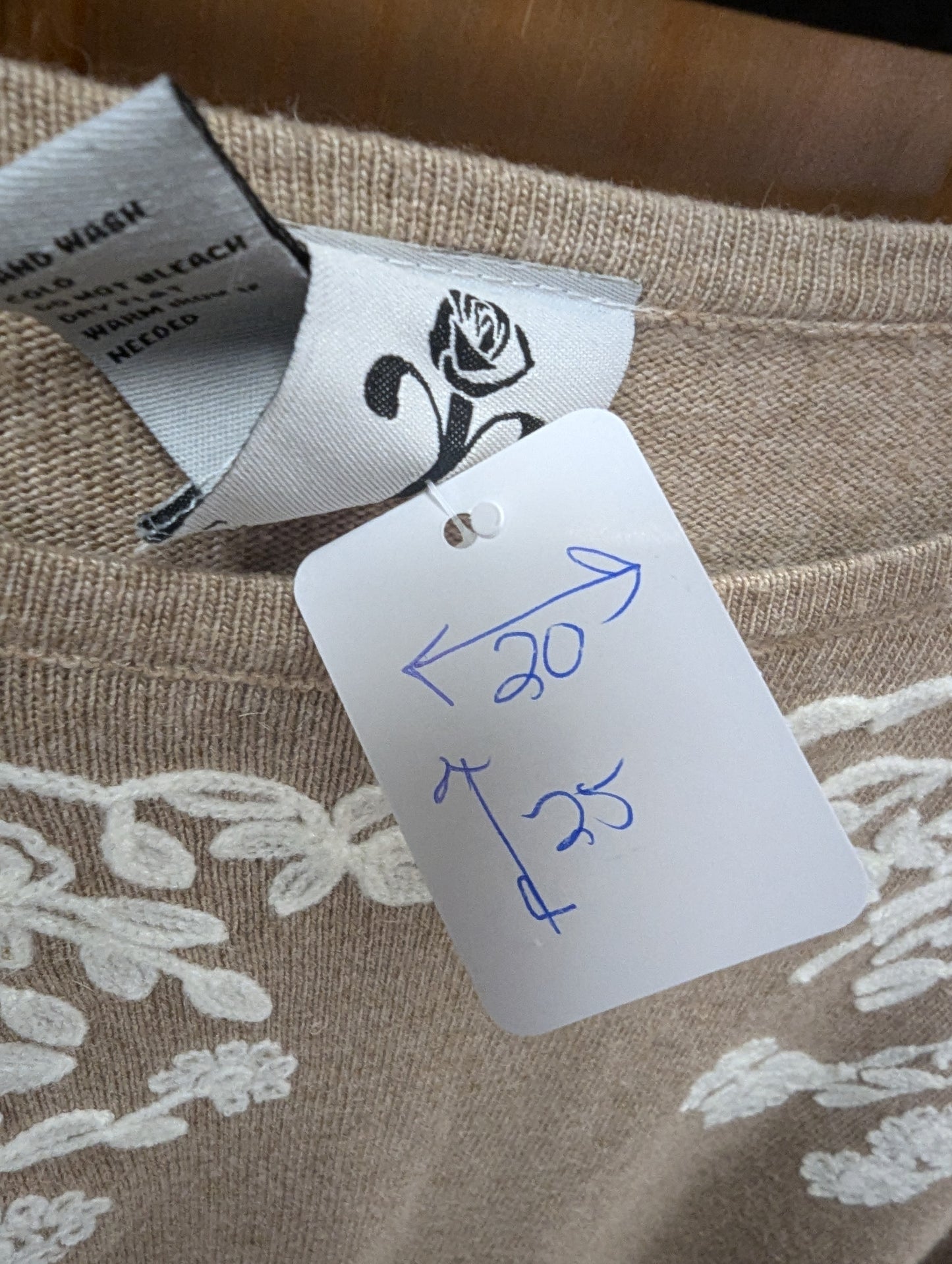 Rain and rose embroidered sweater. Size S. RS 99 - Scarlett's Riverside Boutique