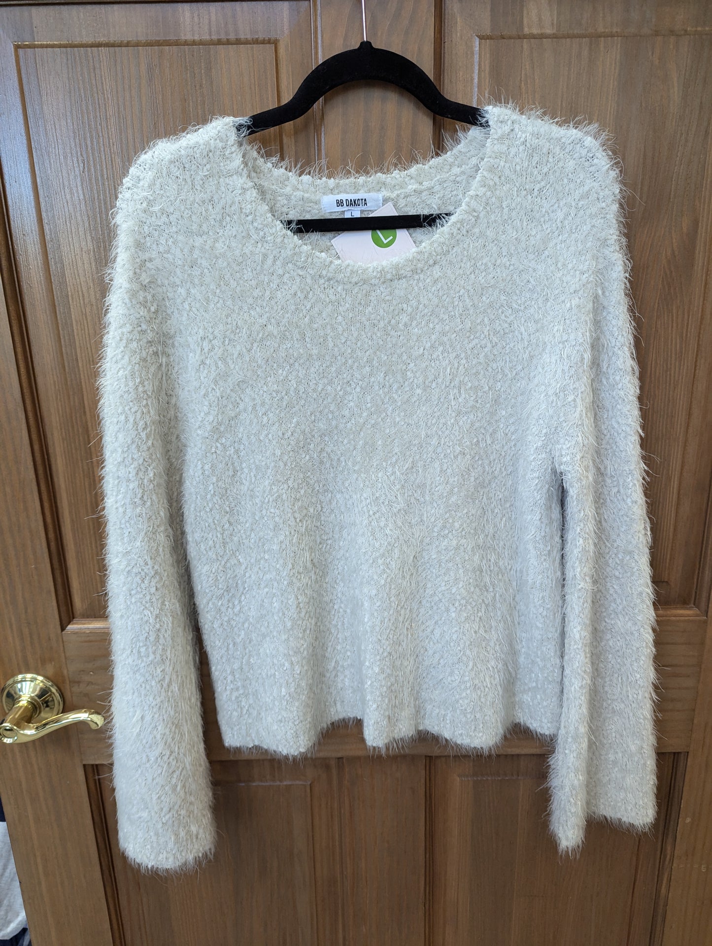 BB Dakota fuzzy white sweater - Scarlett's Riverside Boutique