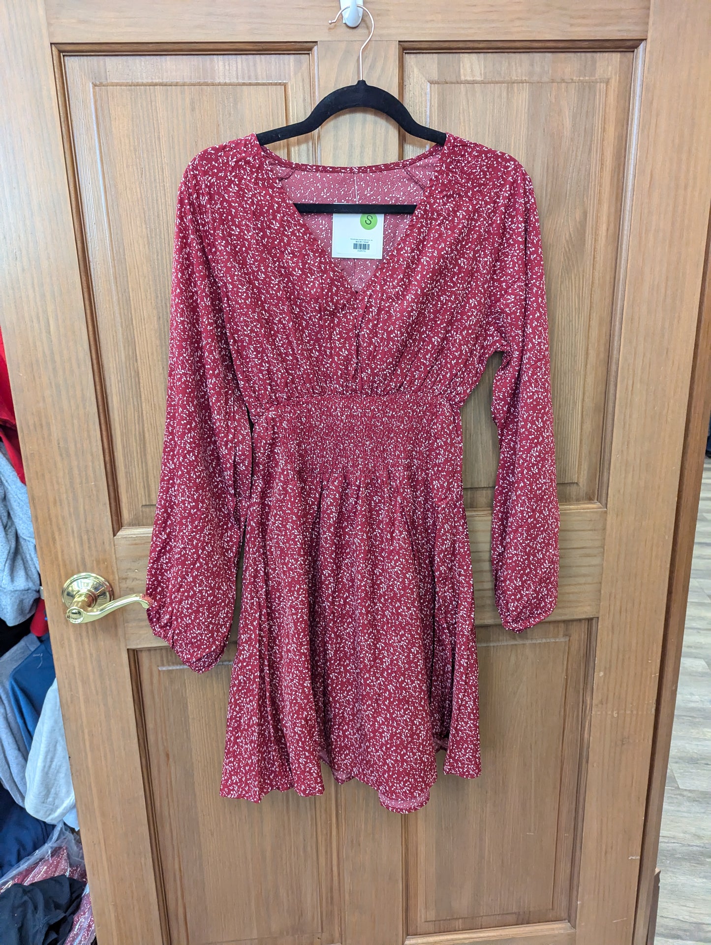 Maroon puff sleeve dress - Scarlett's Riverside Boutique