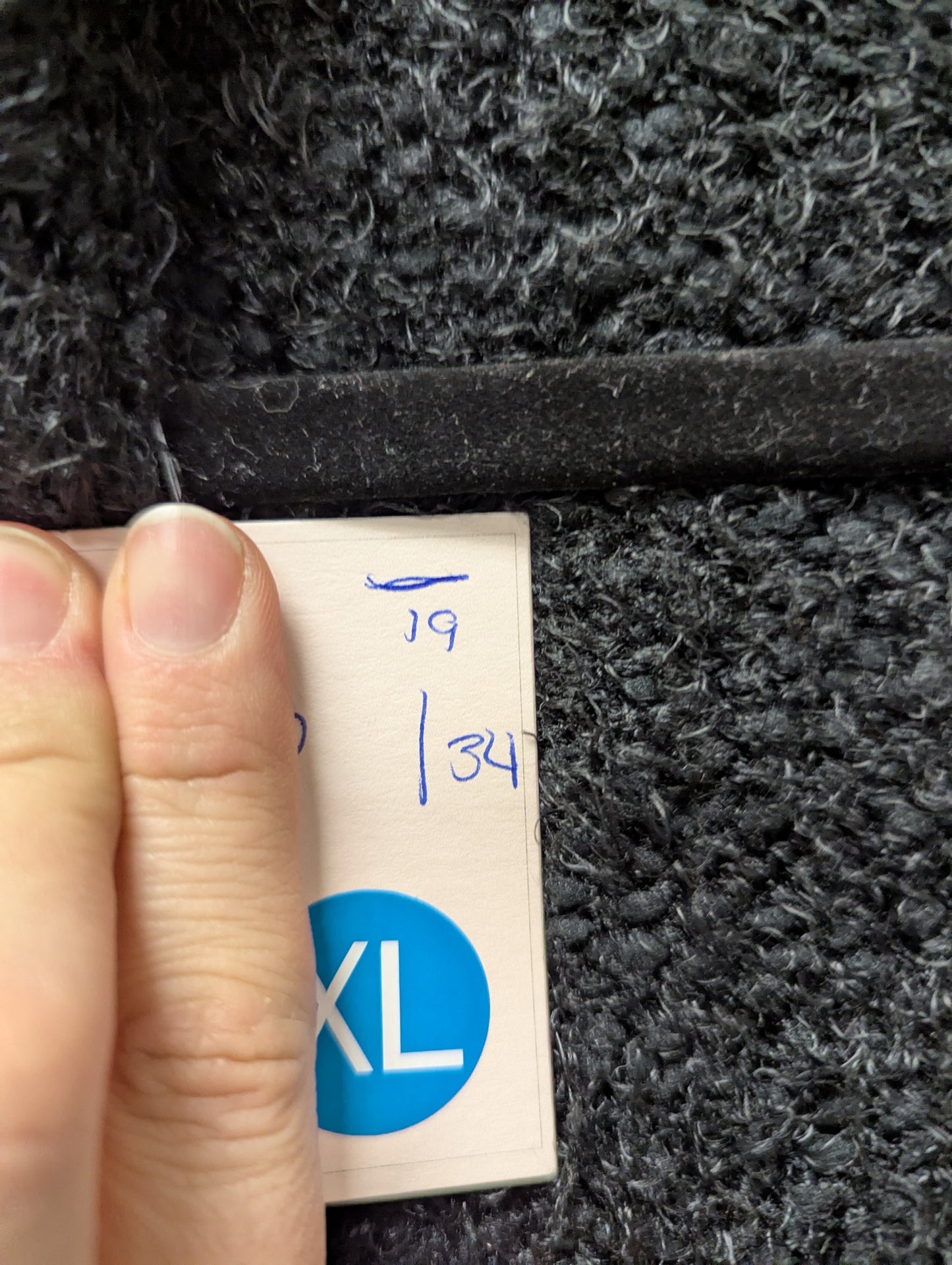 Comfort Teddy black cardigan. Size XL