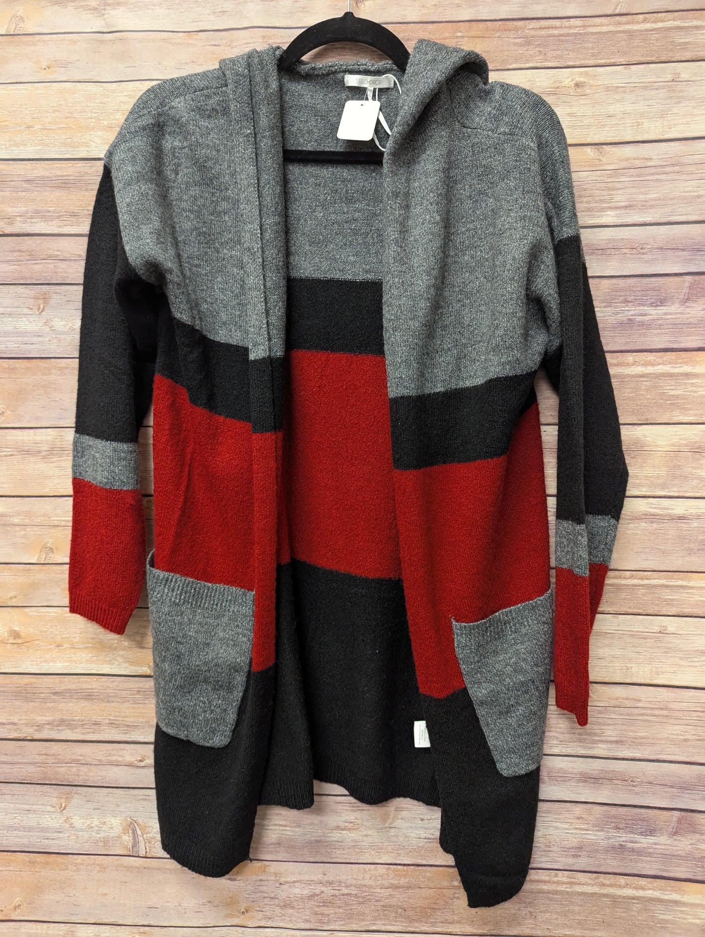 Hooded Knit Cardigan, oversized XS.