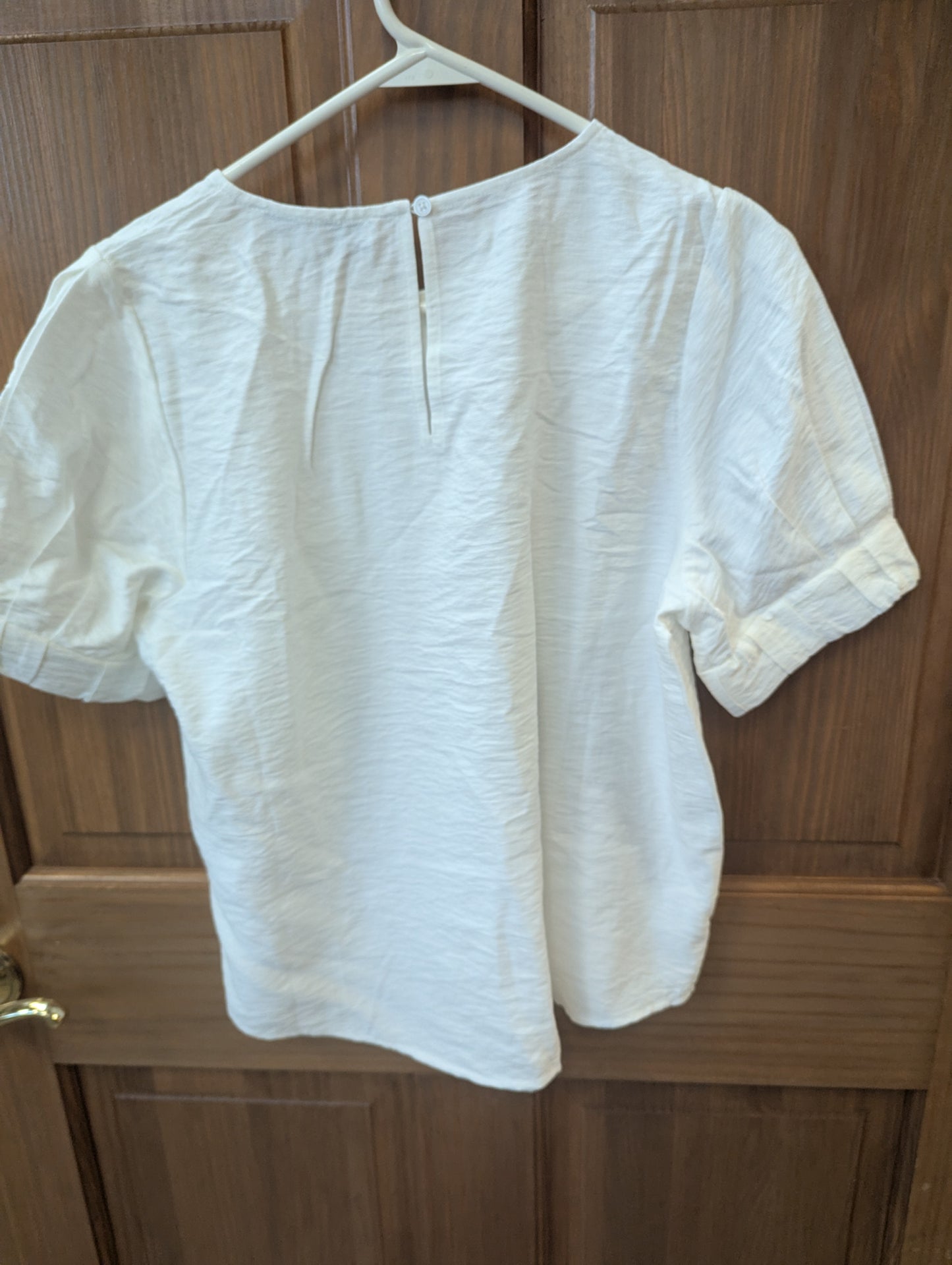 DKNY, Linen Drop Shoulder Short Sleeve Top. size S, # 97
