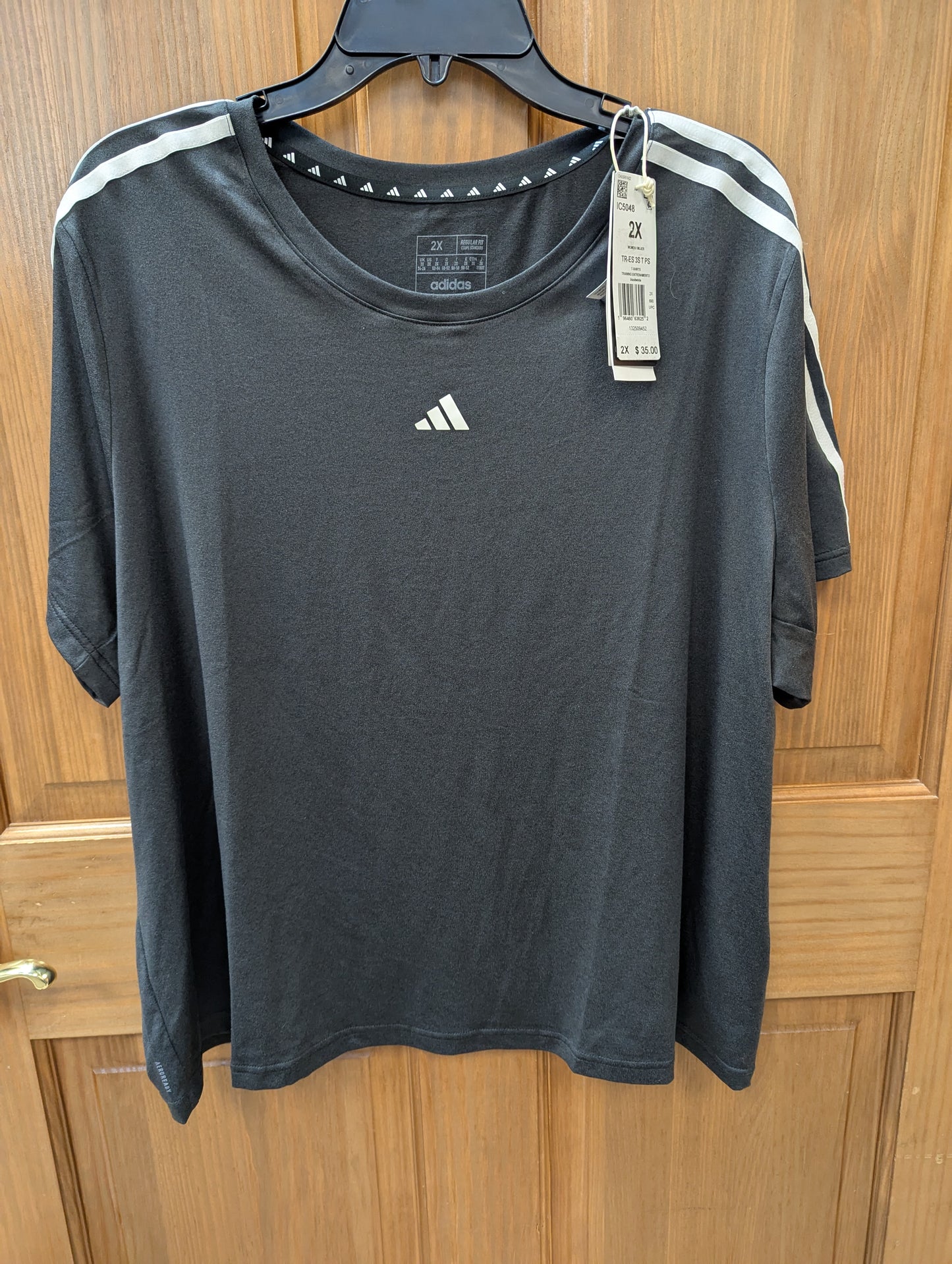NWTs, 2xl, Adidas Women Aeroready Train Essentials 3-Stripes T-Shirt Black. 97