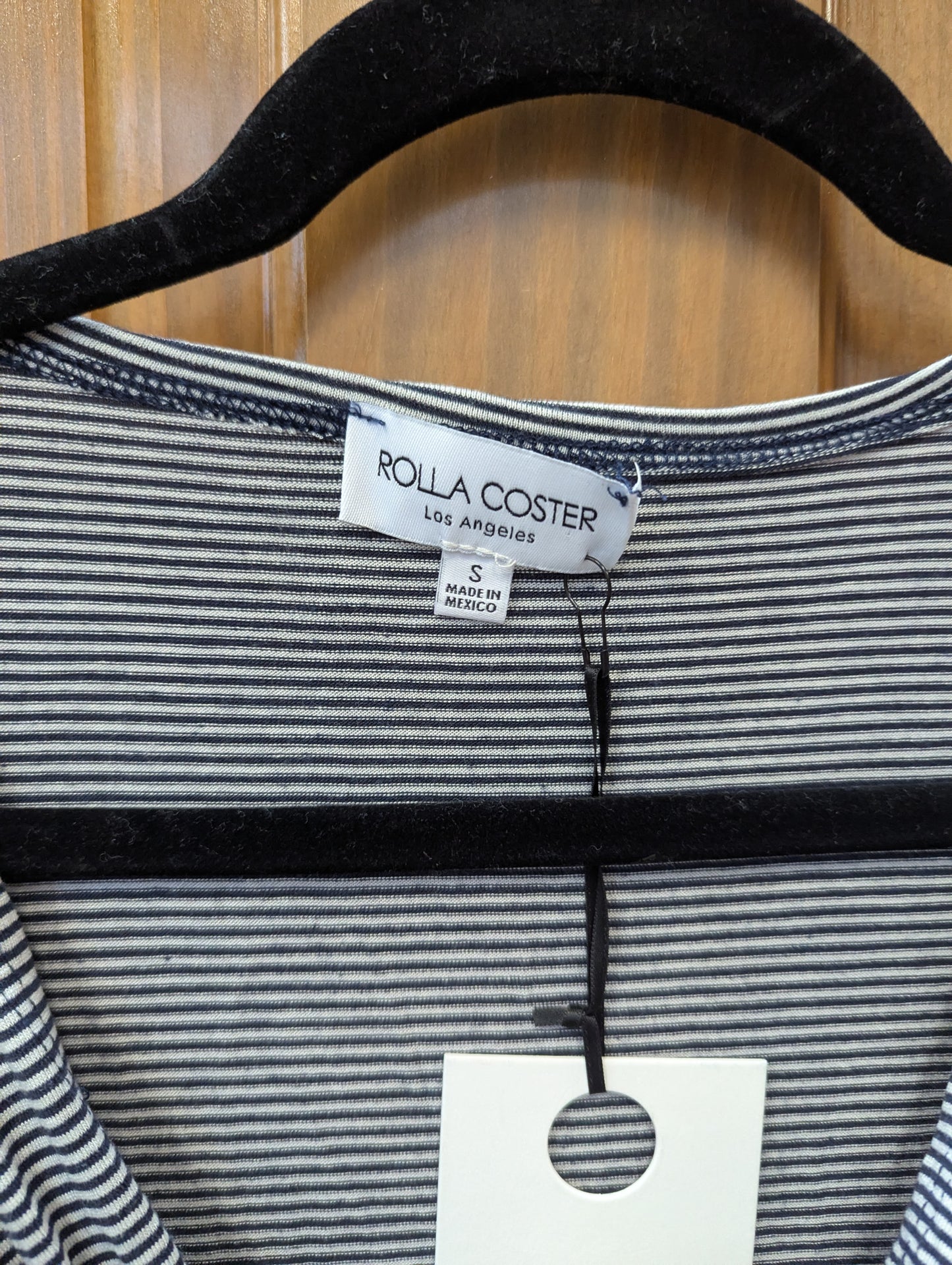 Rolla Coaster Dress, Striped Wrap Knot Design VNeck Mob Wife Retro. Size S