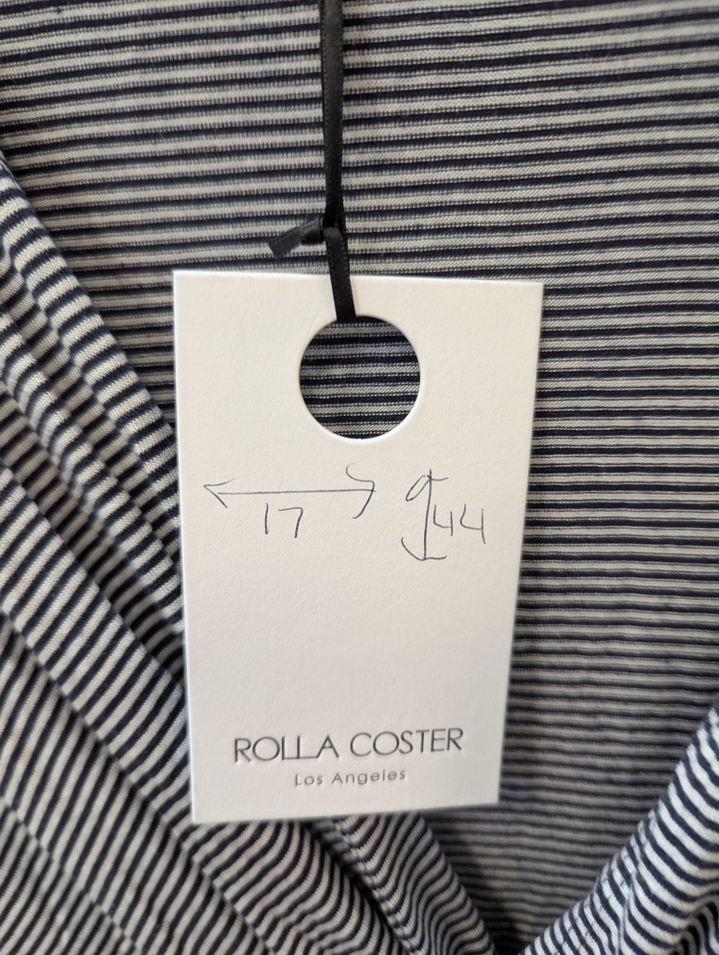 Rolla Coaster Dress, Striped Wrap Knot Design VNeck Mob Wife Retro. Size S