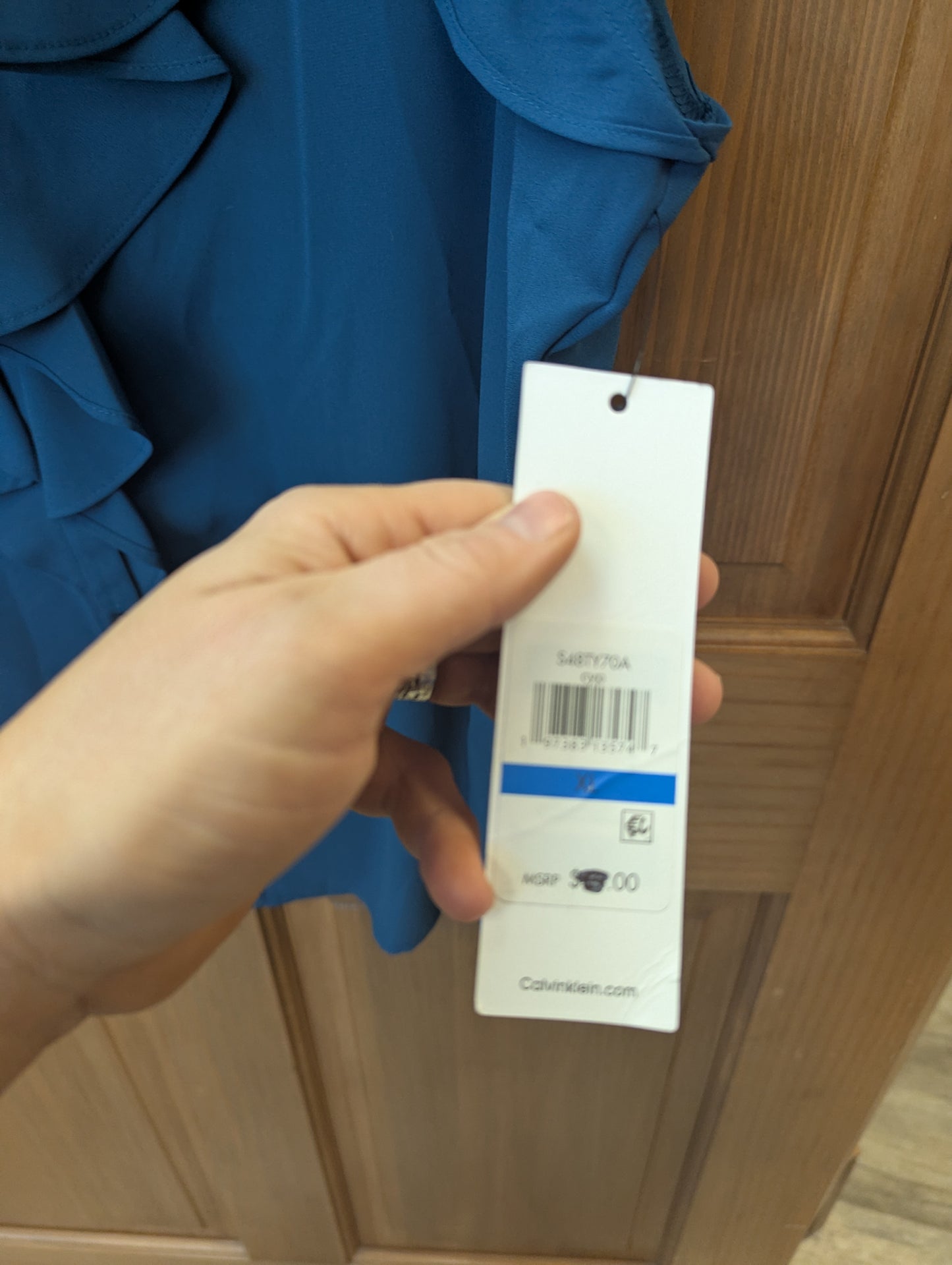 NWTs, CK teal blouse. Size XL.