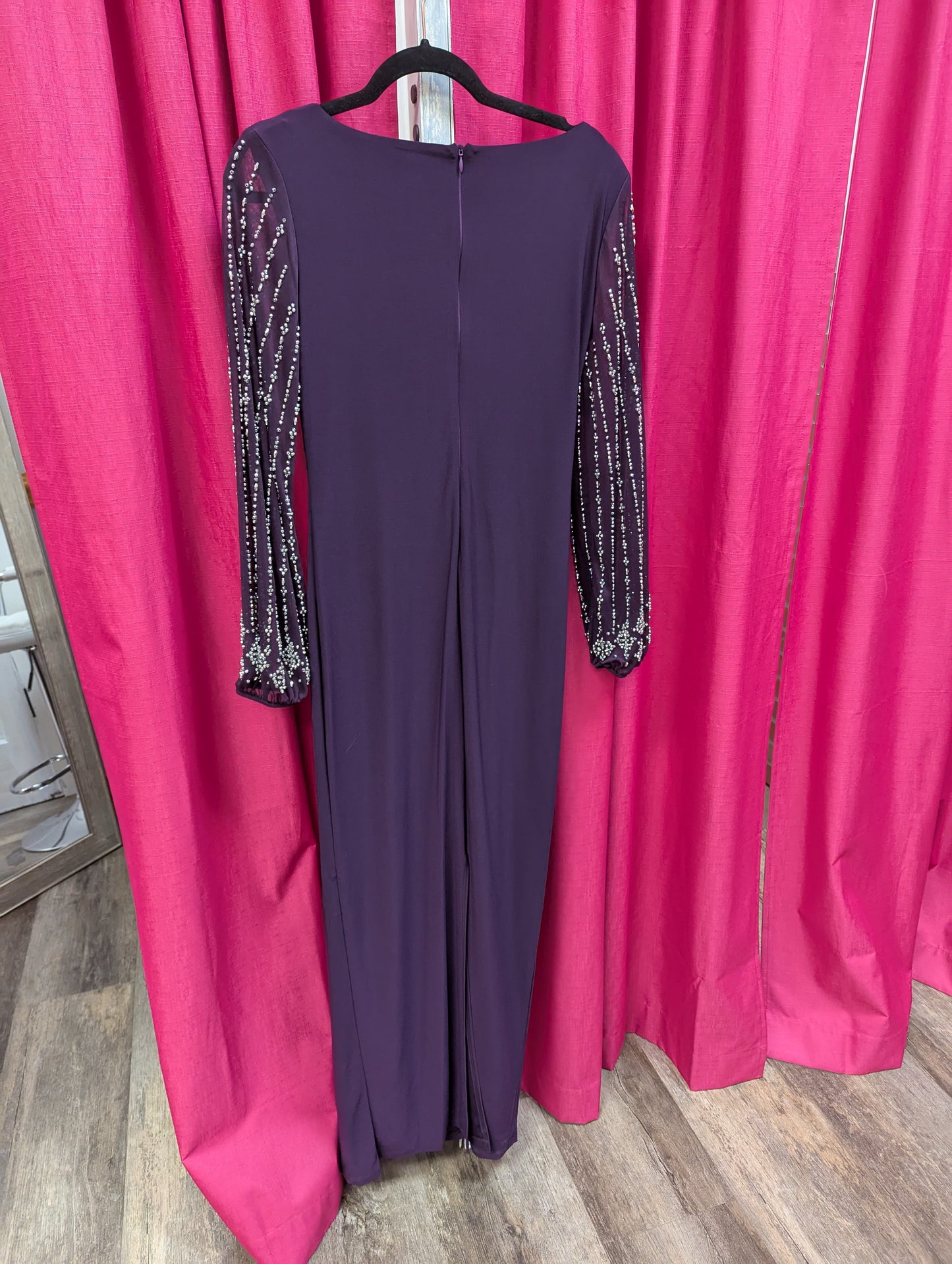 NWT, Beaded Long Sleeve Maxi Gown by Marina. Size 4. *Mother of bride