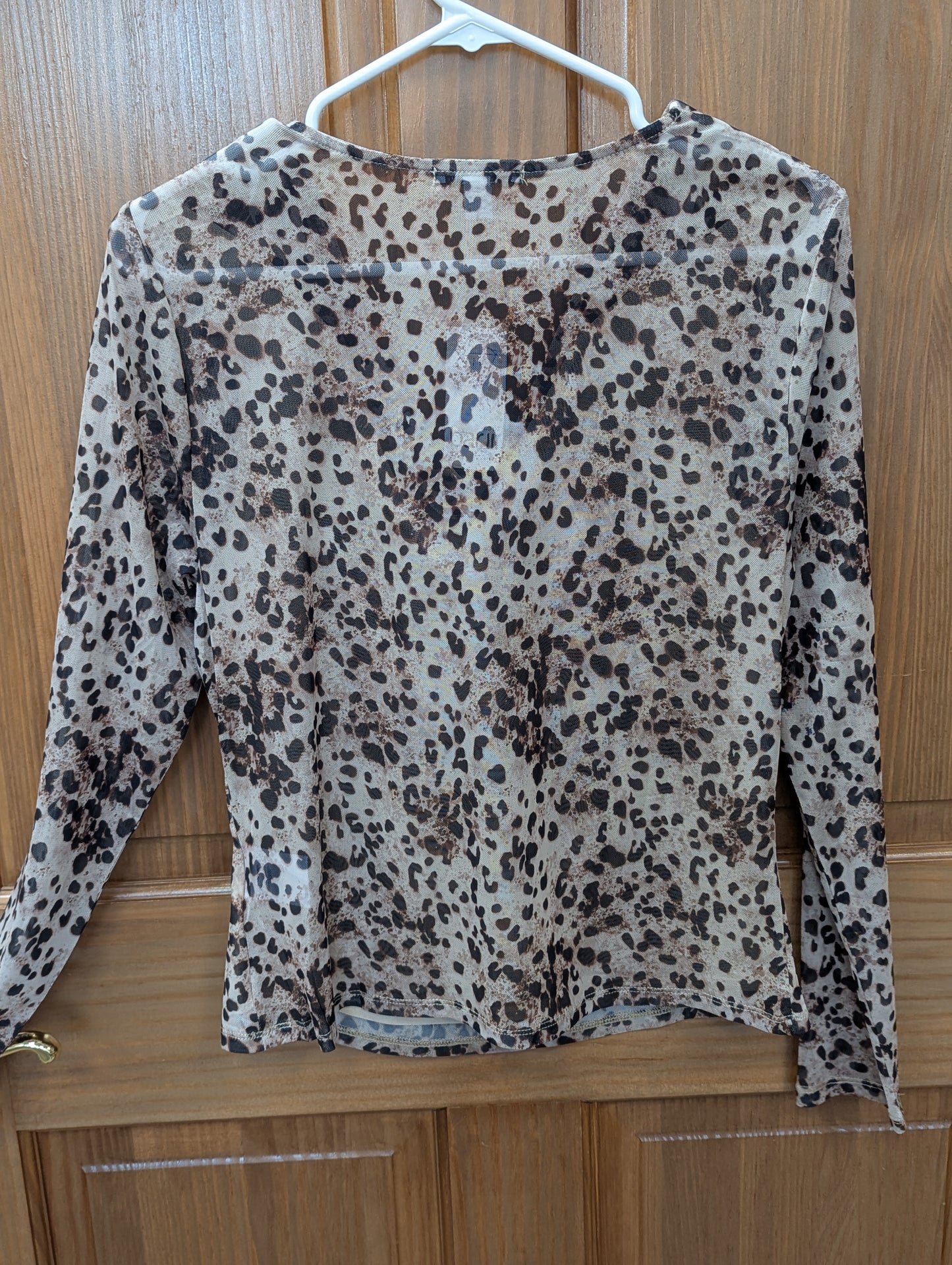 Bar III
Petite XL, Cowl Neck Printed Mesh Top. #97