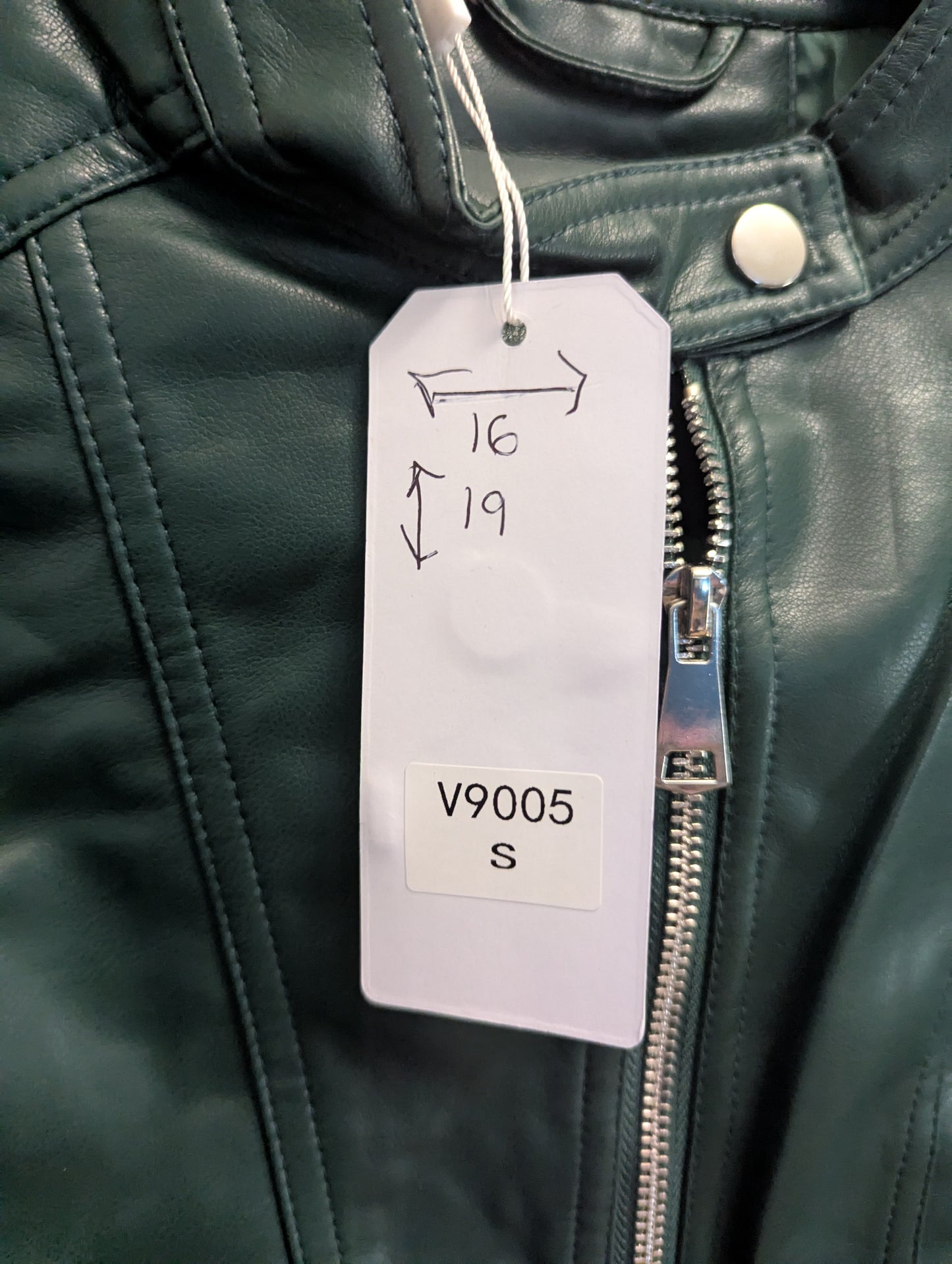 Green faux leather jacket