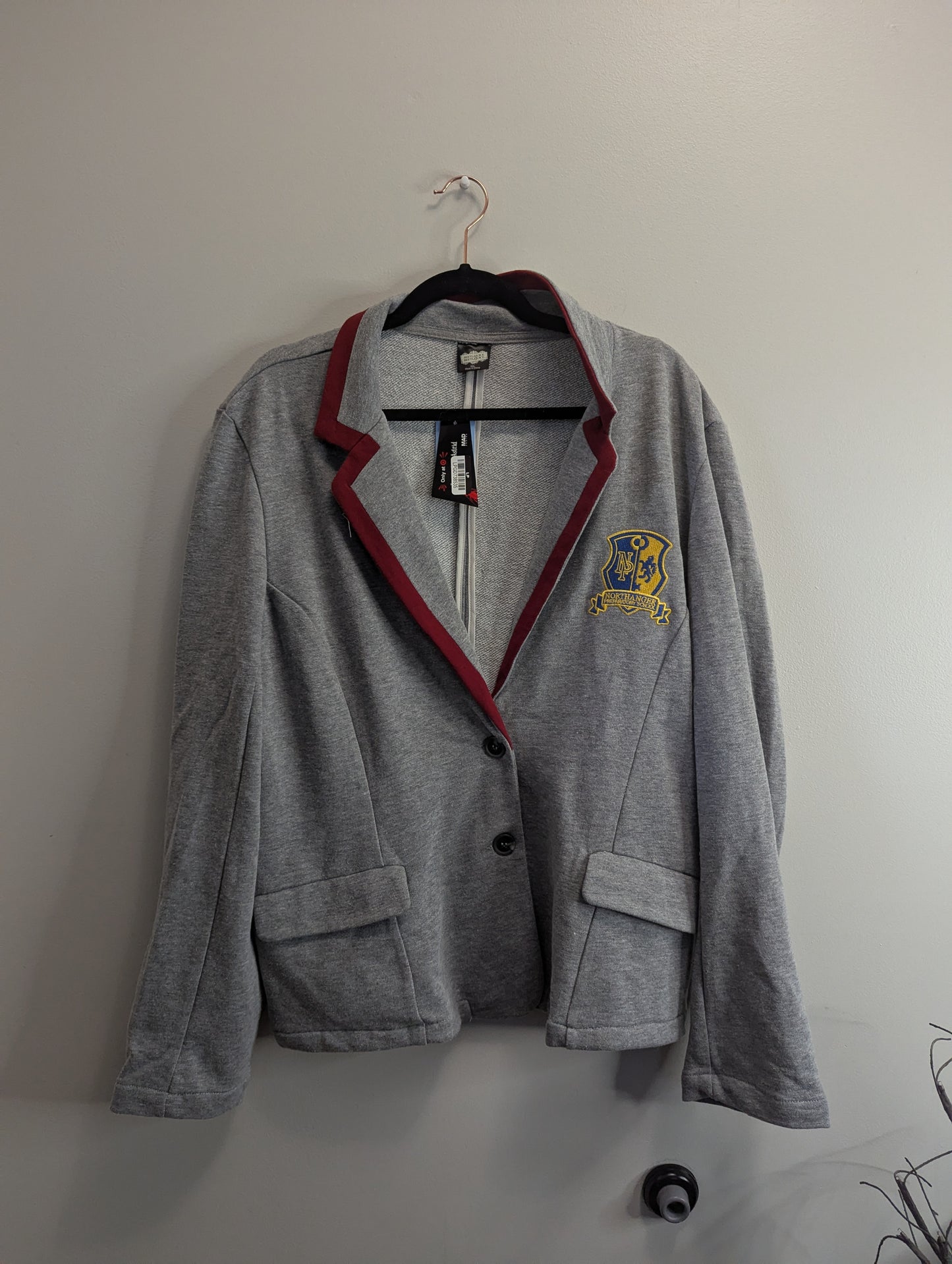 Women's Exclusive Beetlejuice Astrid Graphic Blazer - Heather Gray sz 2xl. #97