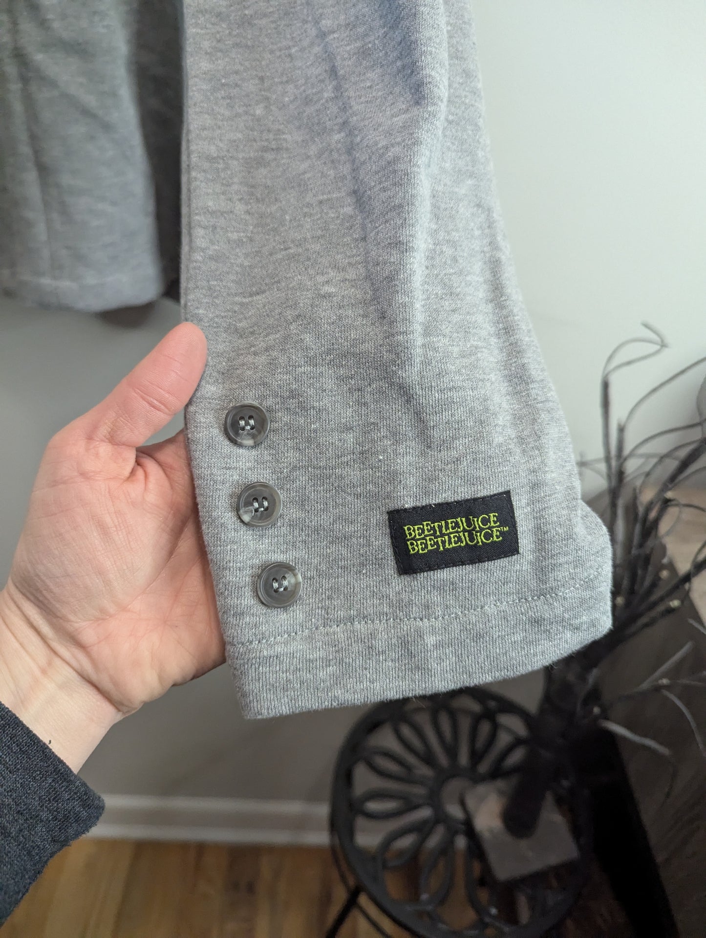 Women's Exclusive Beetlejuice Astrid Graphic Blazer - Heather Gray sz 2xl. #97