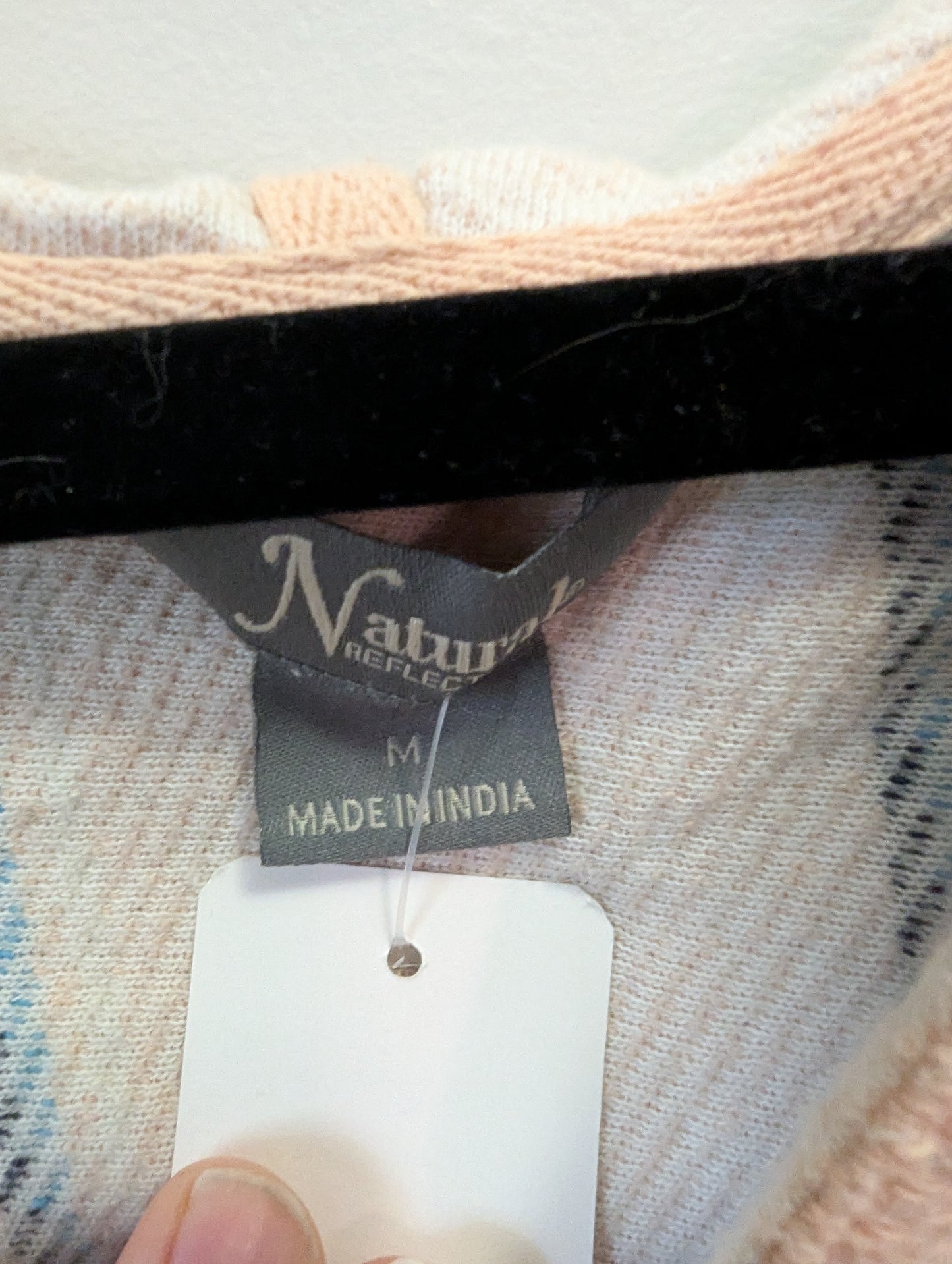 Natural Reflections Striped Long-Sleeve Bonfire Hoodie for Ladies - Almost Apricot. Sz M