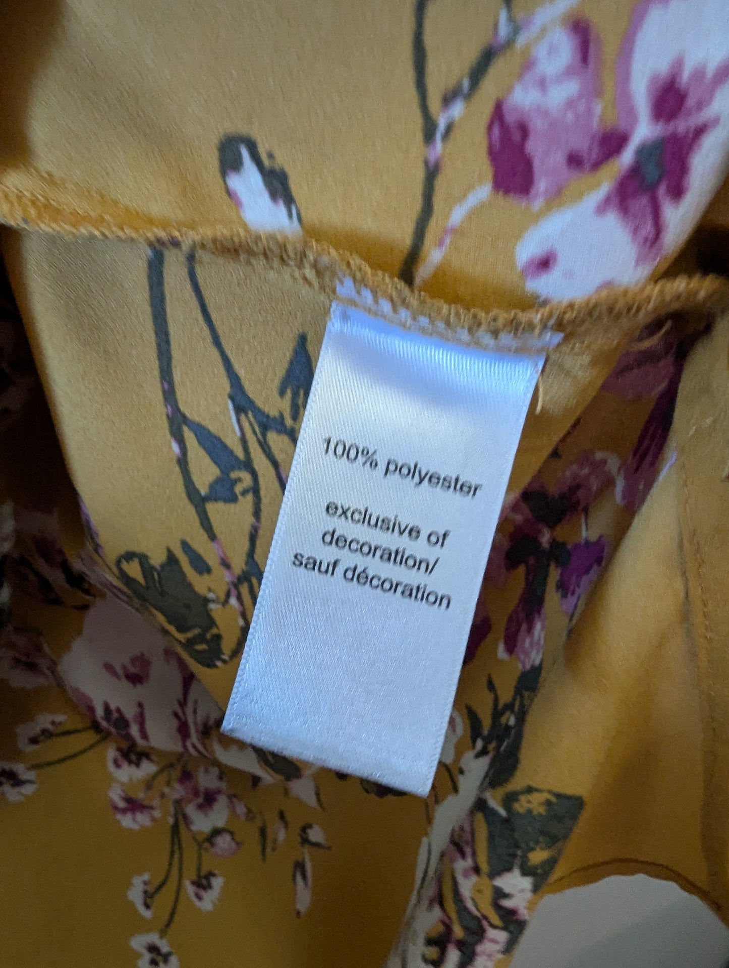 Floral Mustard Blouse By Maurices Sz L #105