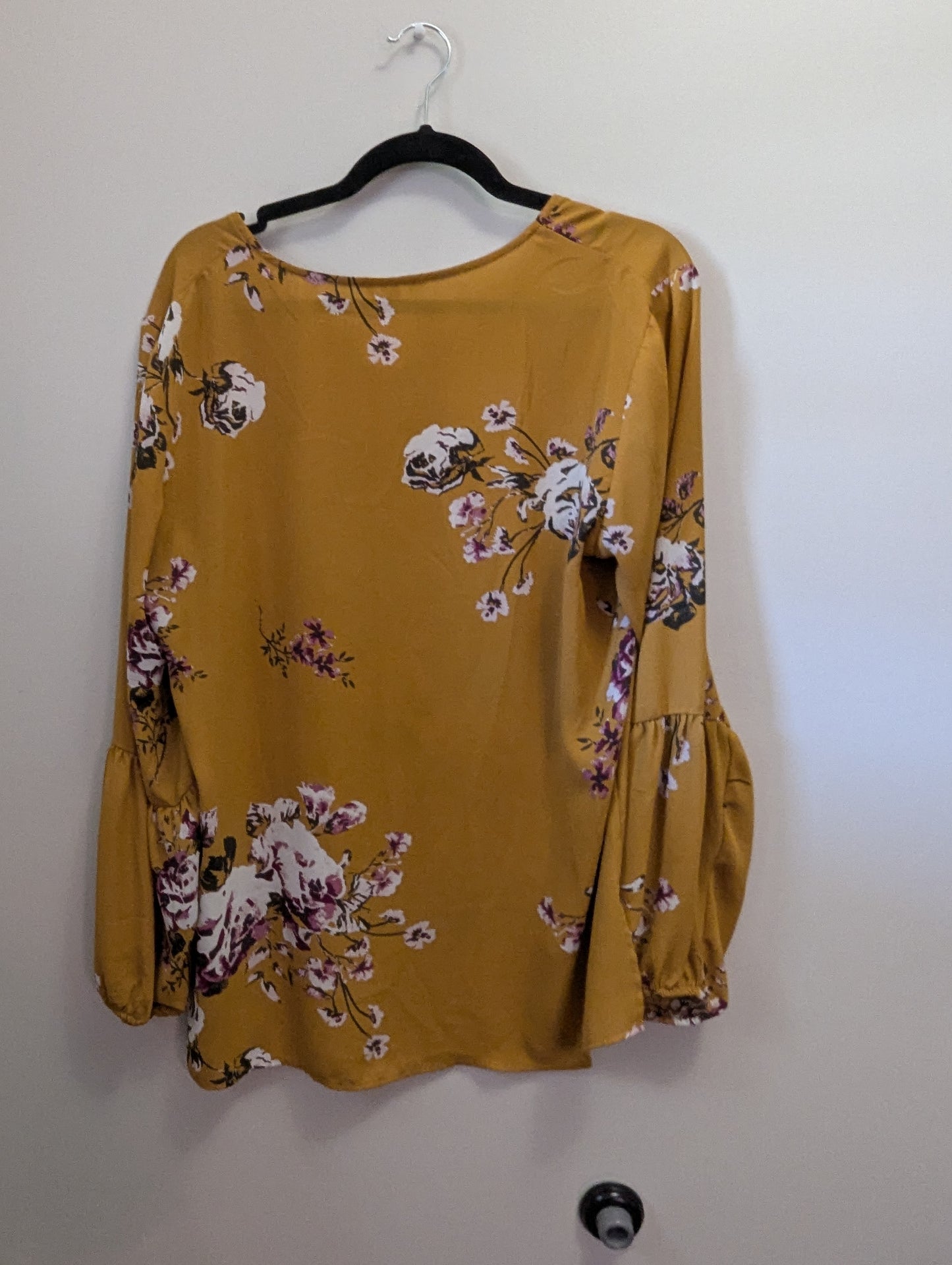 Floral Mustard Blouse By Maurices Sz L #105