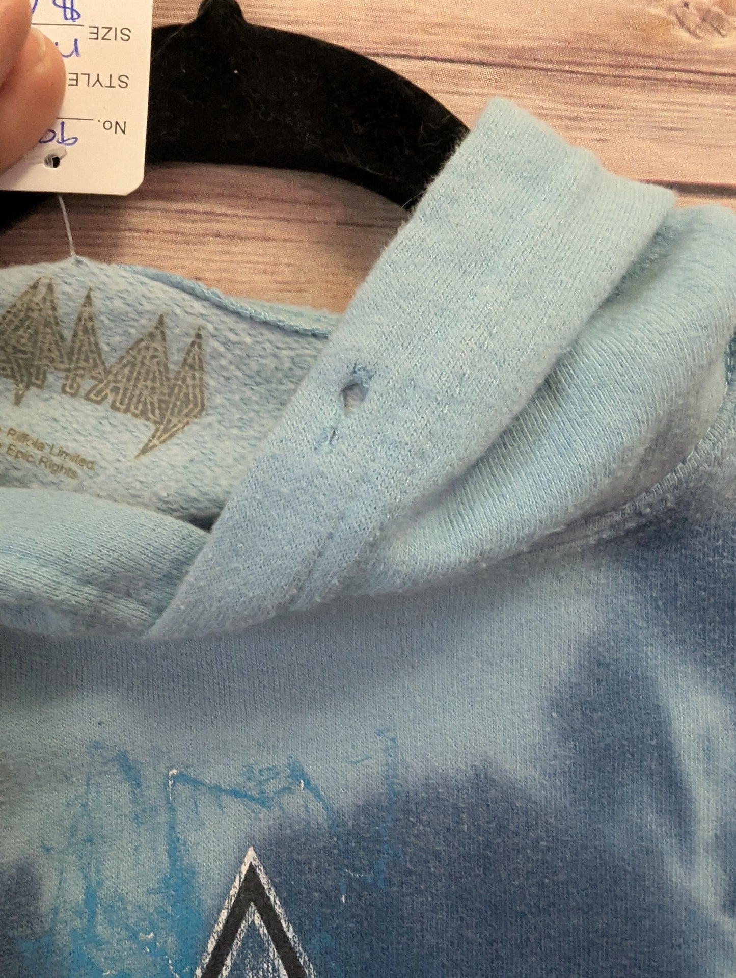 Blue Tie-Dye Def Leopard Hoodie Sz M