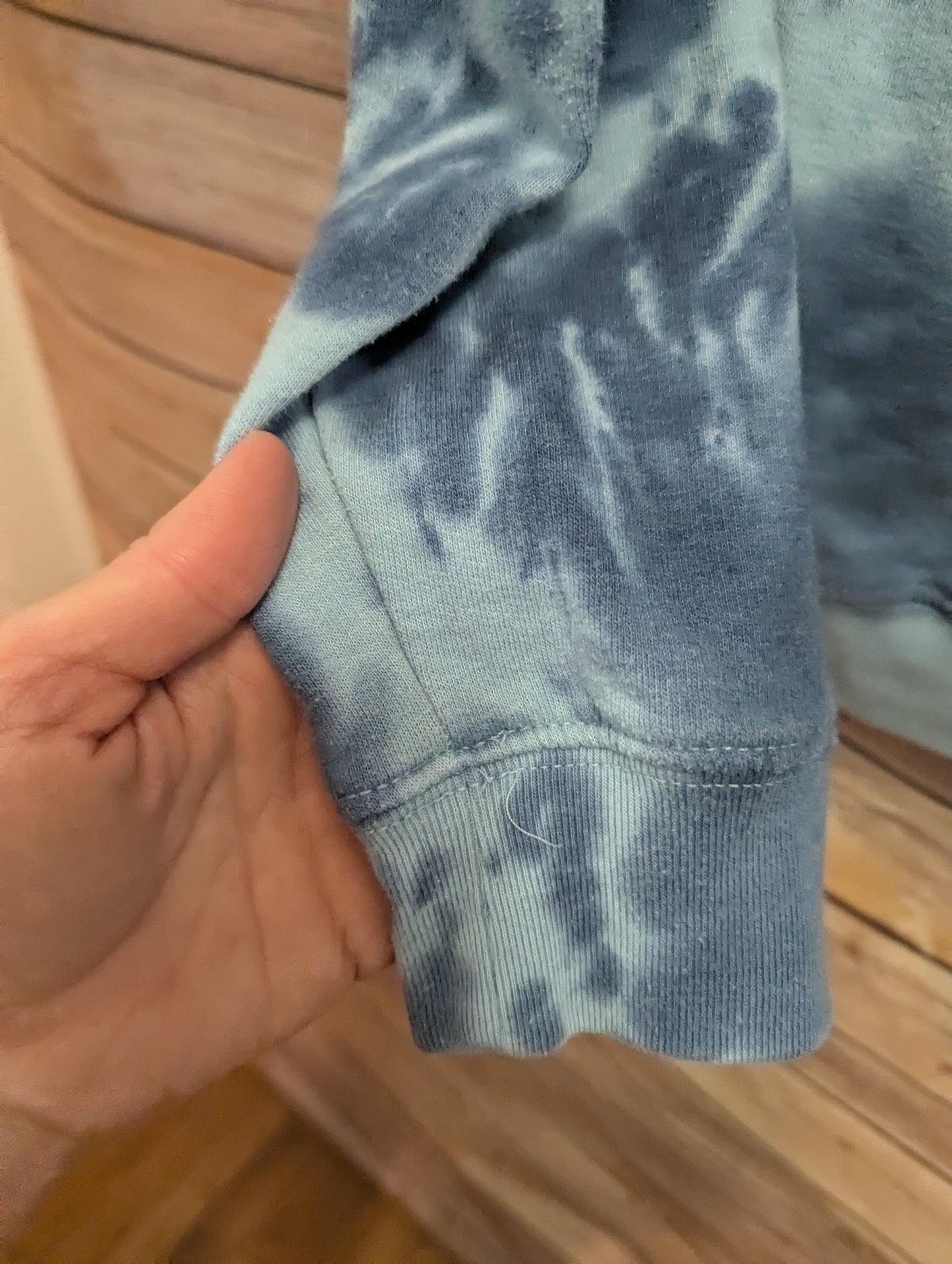 Blue Tie-Dye Def Leopard Hoodie Sz M