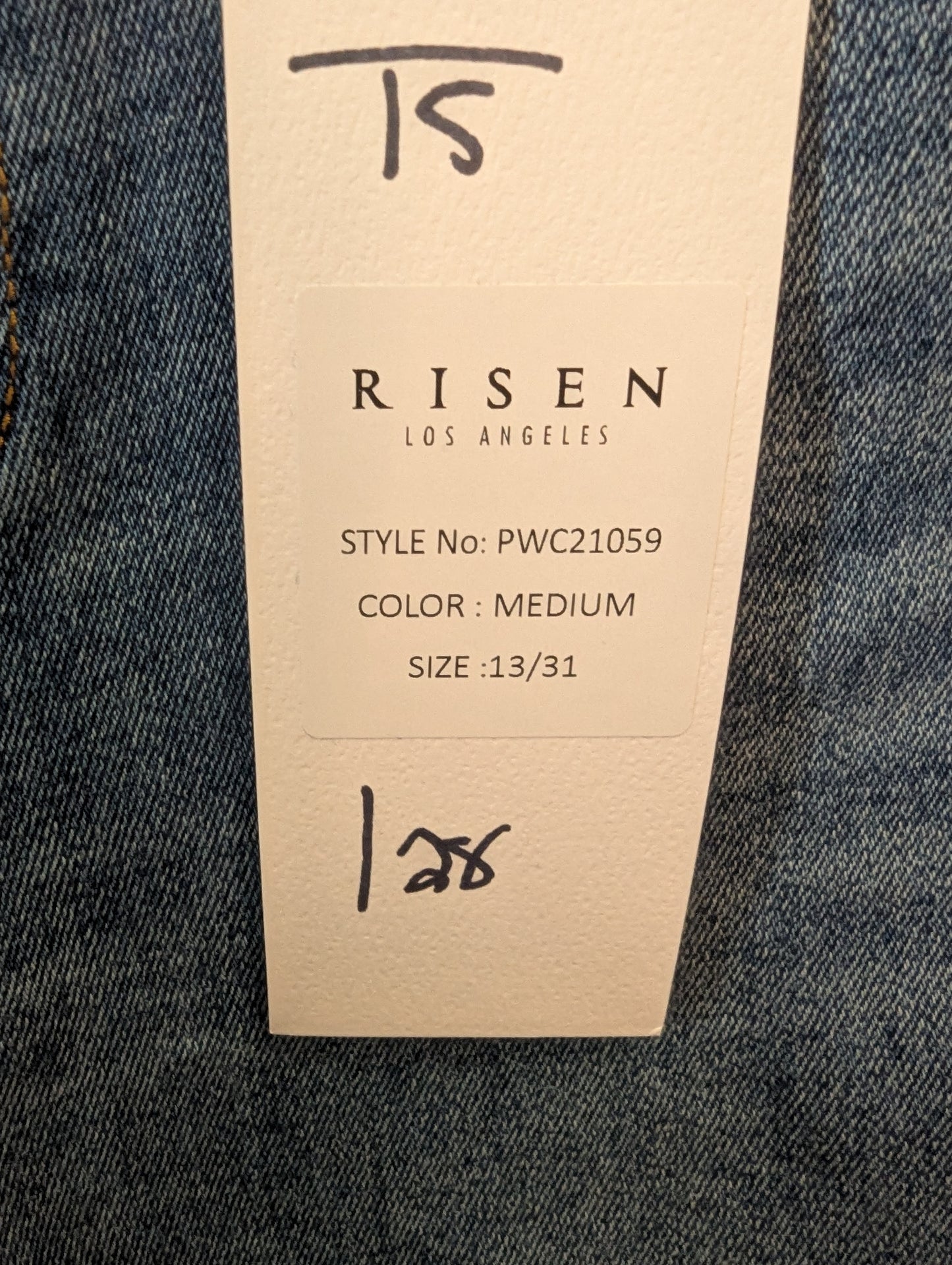 RISEN Full Size High Rise Crop Wide Leg Front Yoke Detail Jeans sz 13