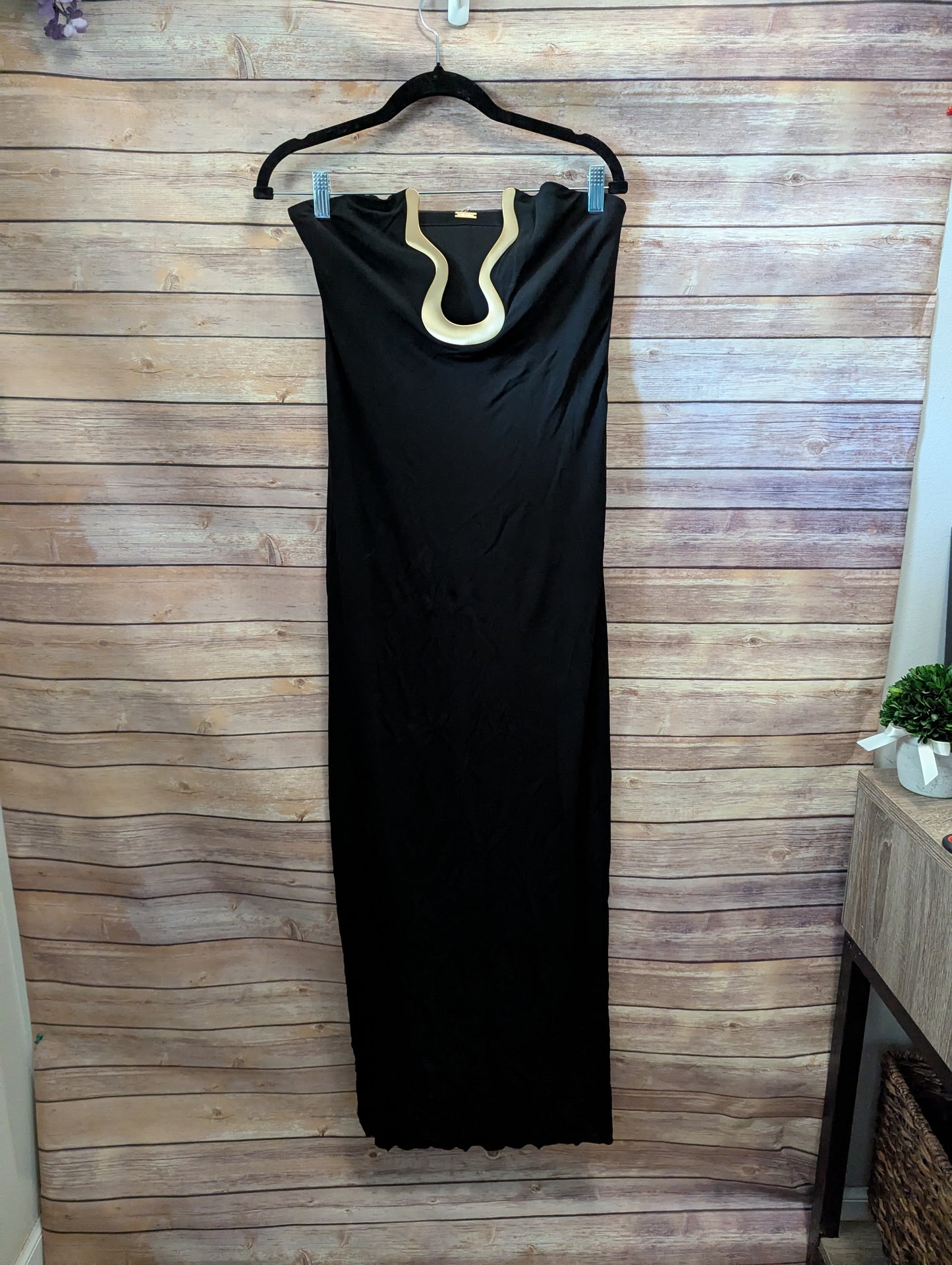 NWTs, Abril Black and Gold Strapless Dress From Bloomingdales Sz 4. #97