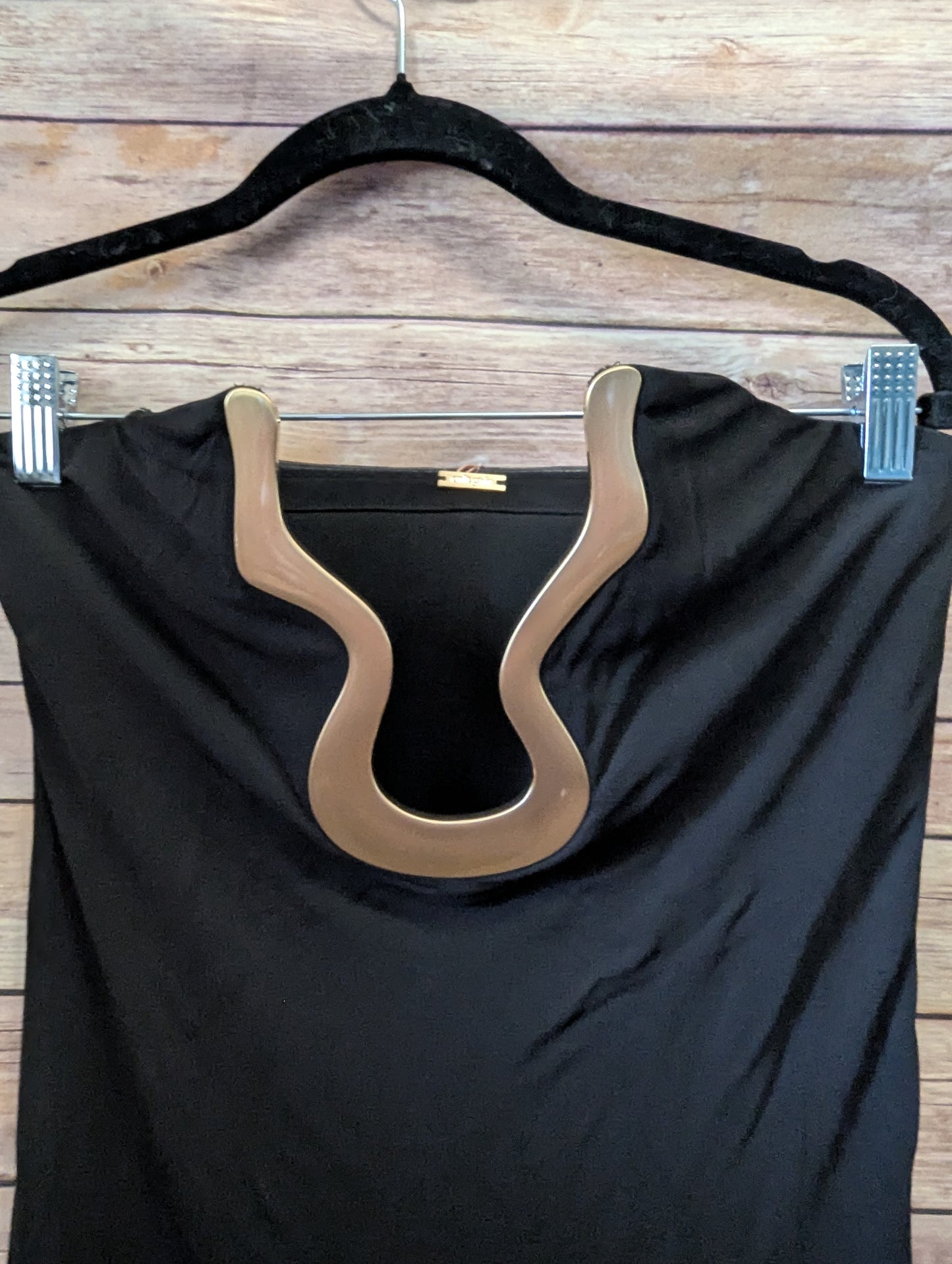 NWTs, Abril Black and Gold Strapless Dress From Bloomingdales Sz 4. #97