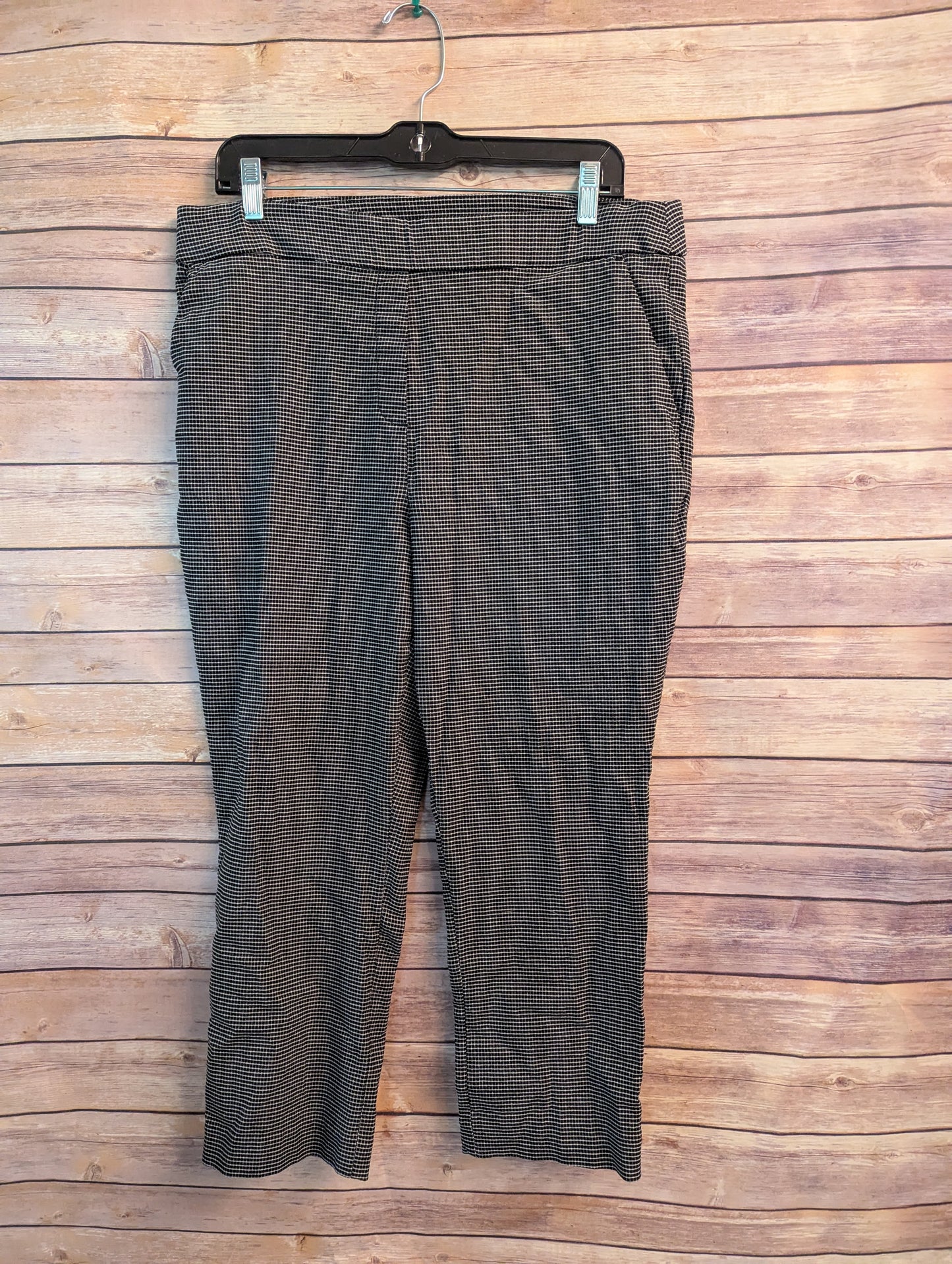 jules And Leopard,Women's Black and White Pants Sz L #105