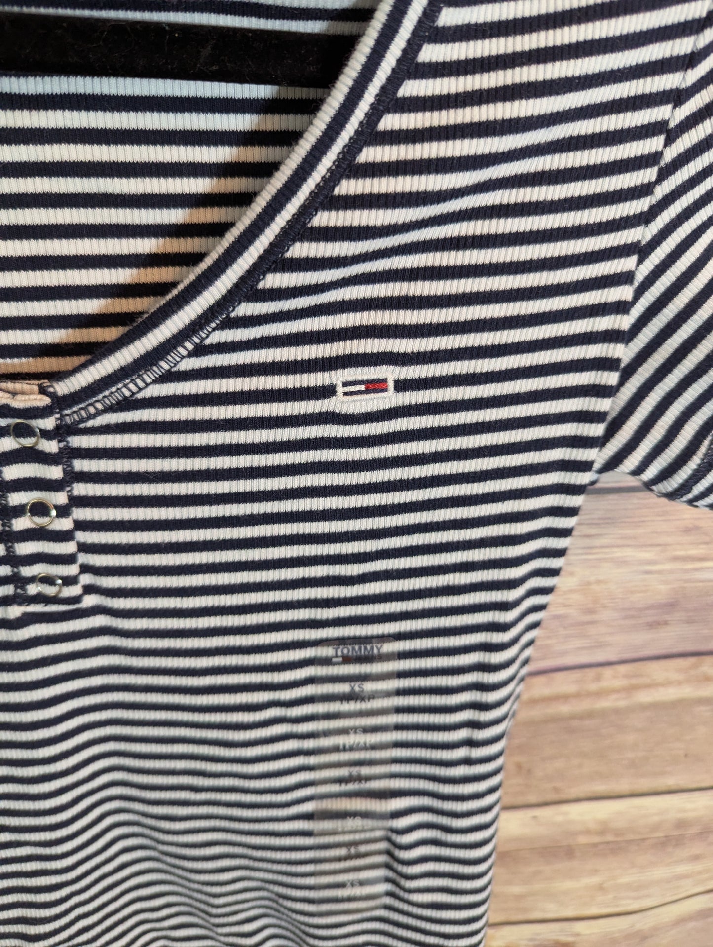 NWTs, Tommy Hilfiger Women's Blue and White Striped Top. Sz XS #97
