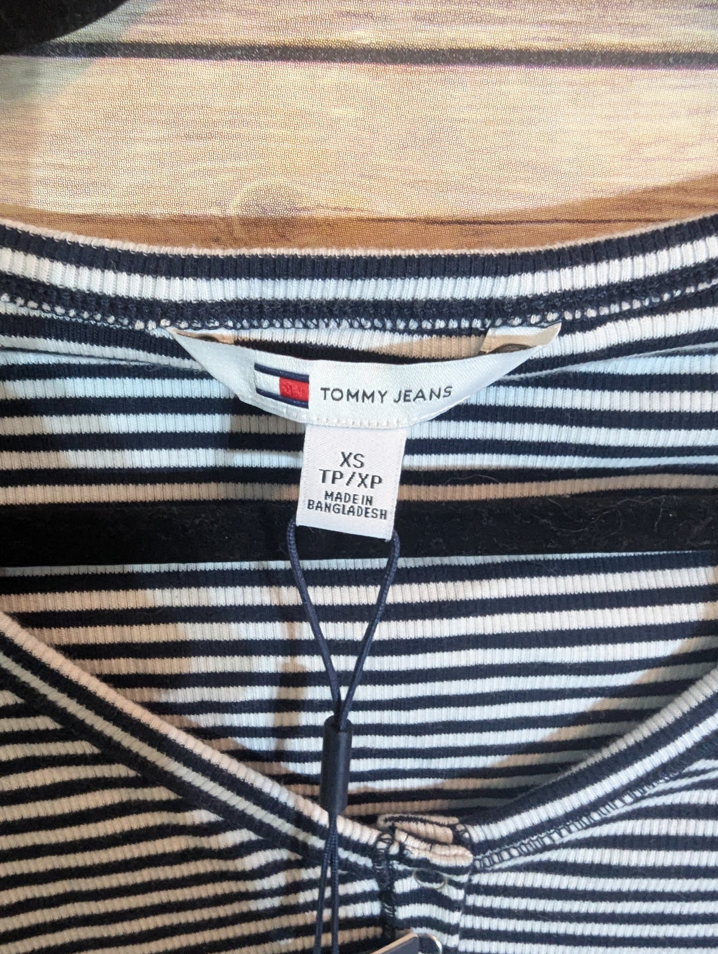 NWTs, Tommy Hilfiger Women's Blue and White Striped Top. Sz XS #97