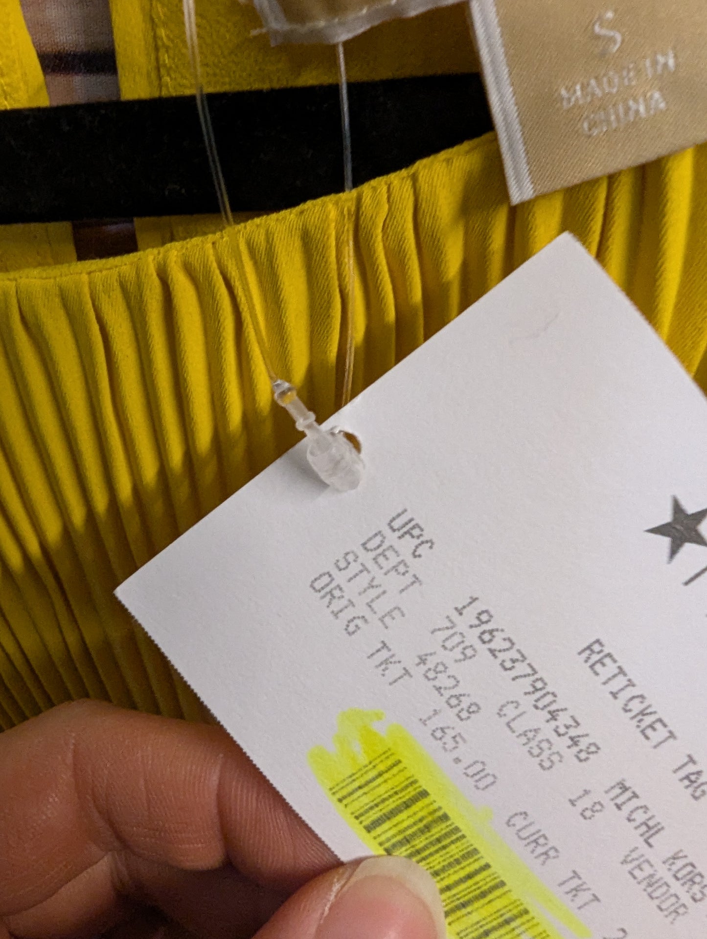 NWTs, Michael Kors Pleated Yellow Halter Dress – Sleeveless A-Line Sundress