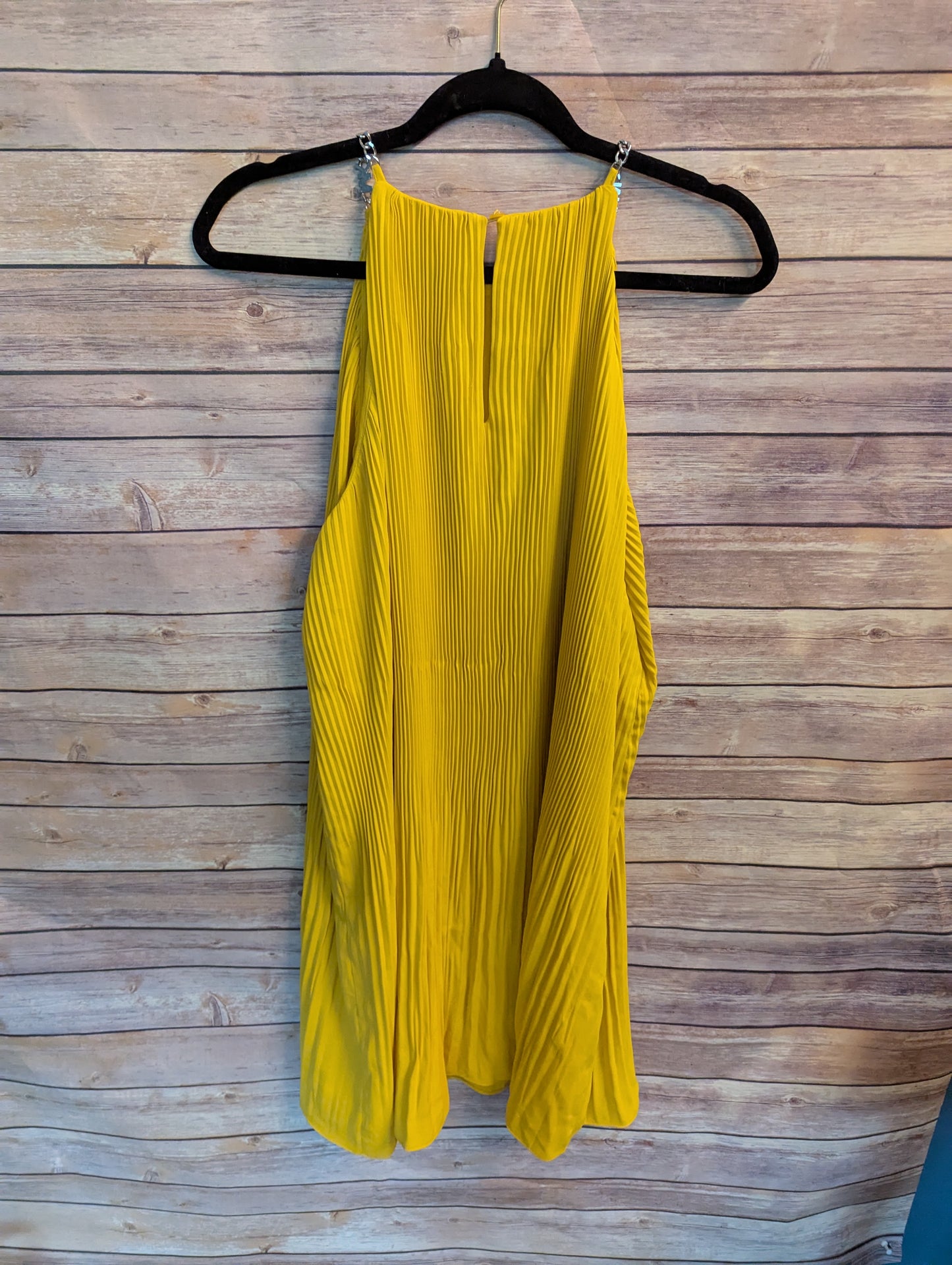 NWTs, Michael Kors Pleated Yellow Halter Dress – Sleeveless A-Line Sundress
