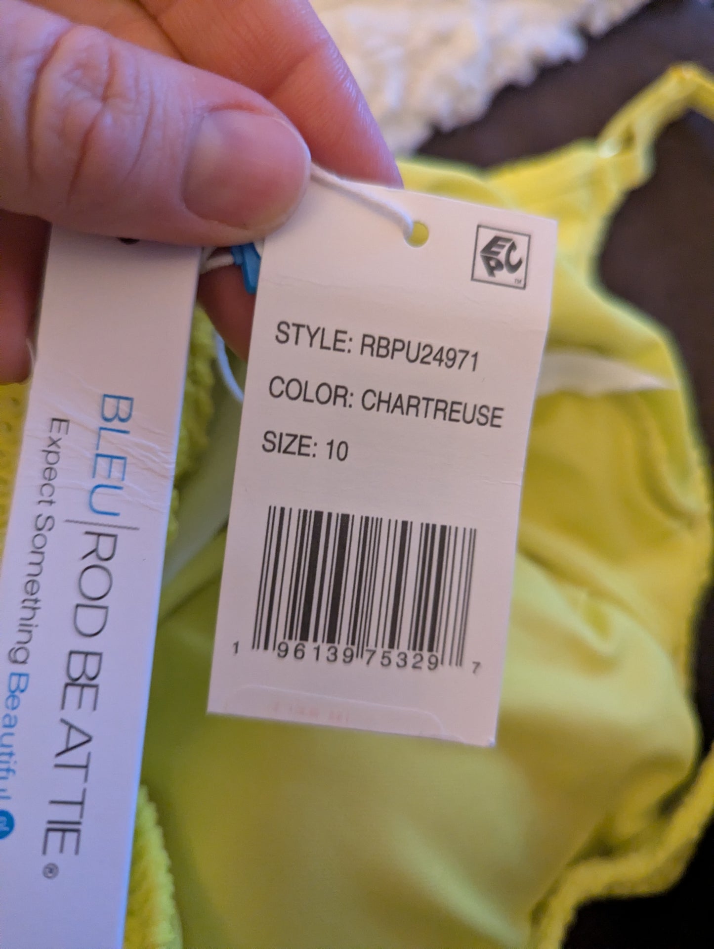 Bleu Rod Beattie Neon Lime Ribbed One-Piece Swimsuit | Size 10 | NWT #A53